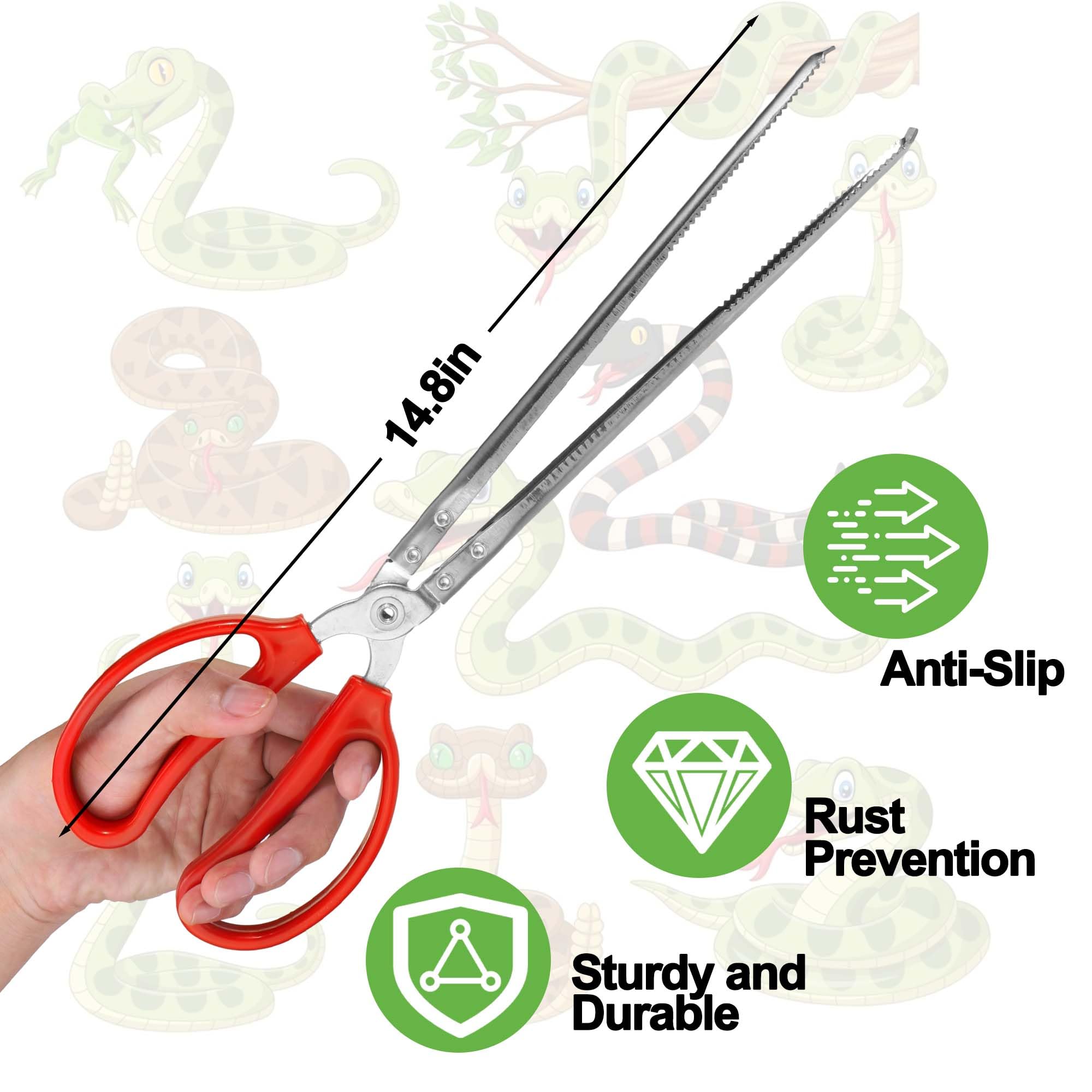 Snake Feeding Tongs,15 Inch Reptile Feeding Tongs,Extra Long Large Tweezers For Corn Ball Python Accessories,Bearded Dragon Tank