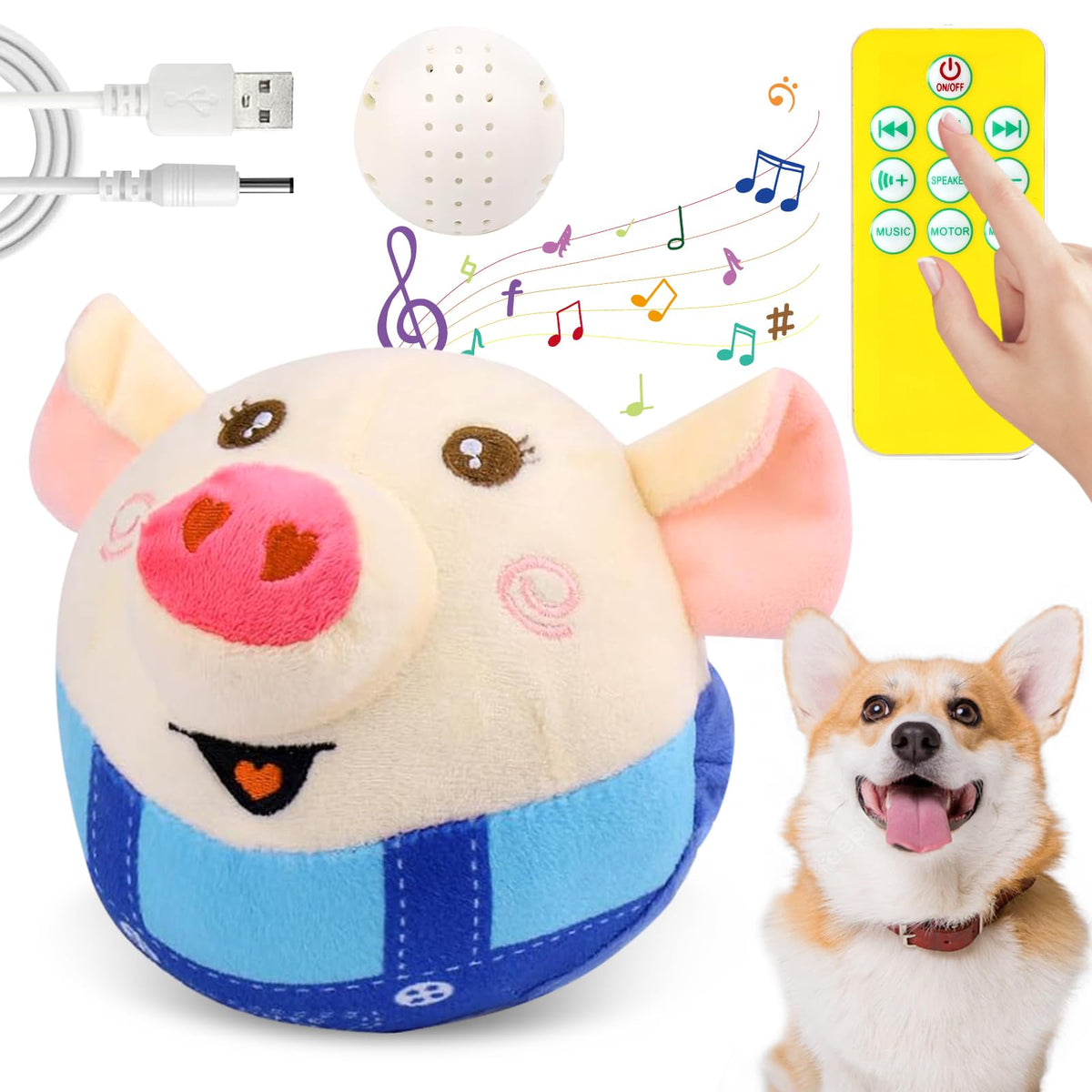 Interactive Dog Toys, Remote Control Dog Toy, Rechargeable Automatic Moving Toy Ball, Moving Toys For Large Dogs, Talking Squeak