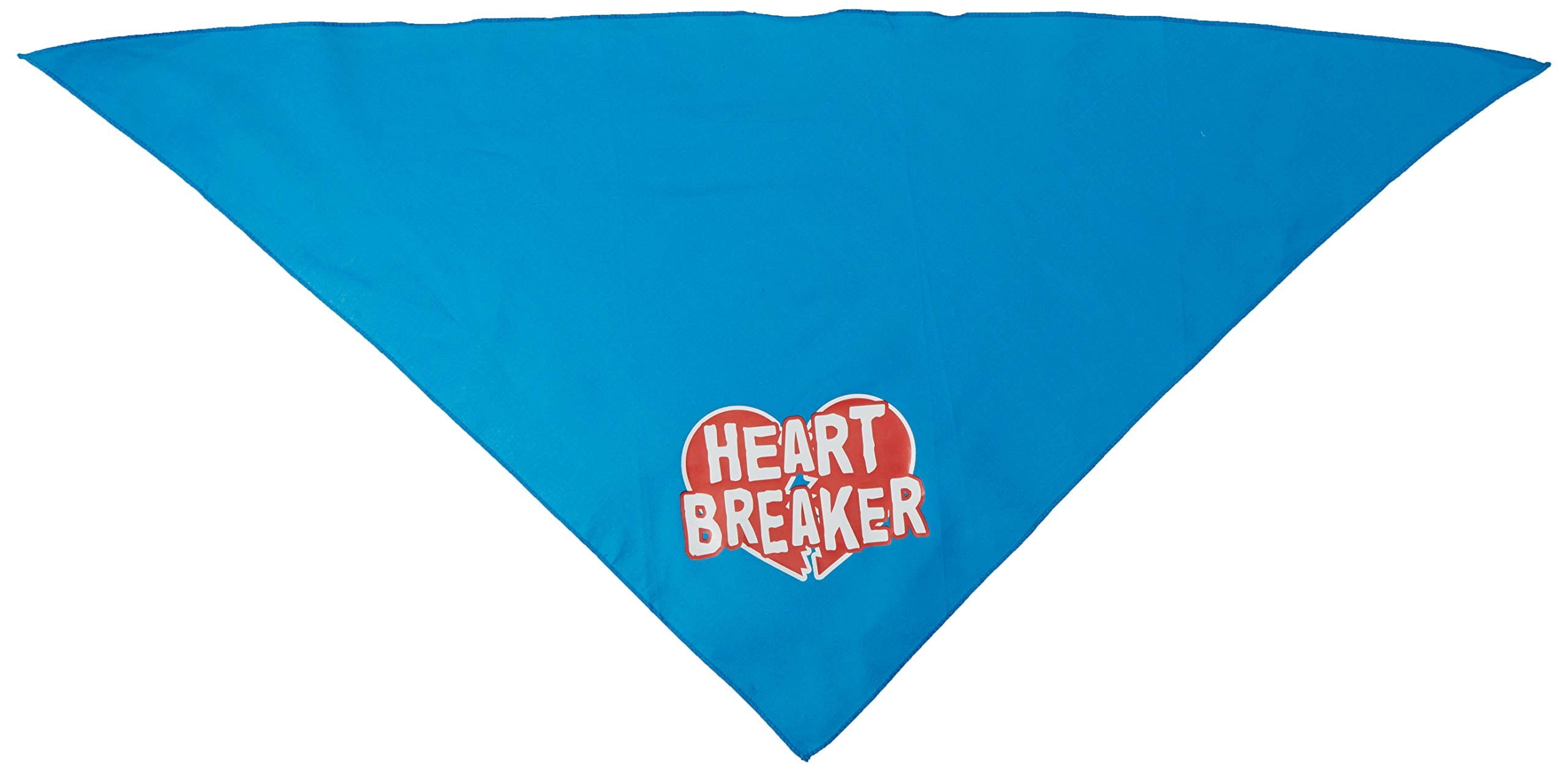 Pet and Dog Bandana Screen Printed, &quot;Heart Breaker&quot; Turquoise Large