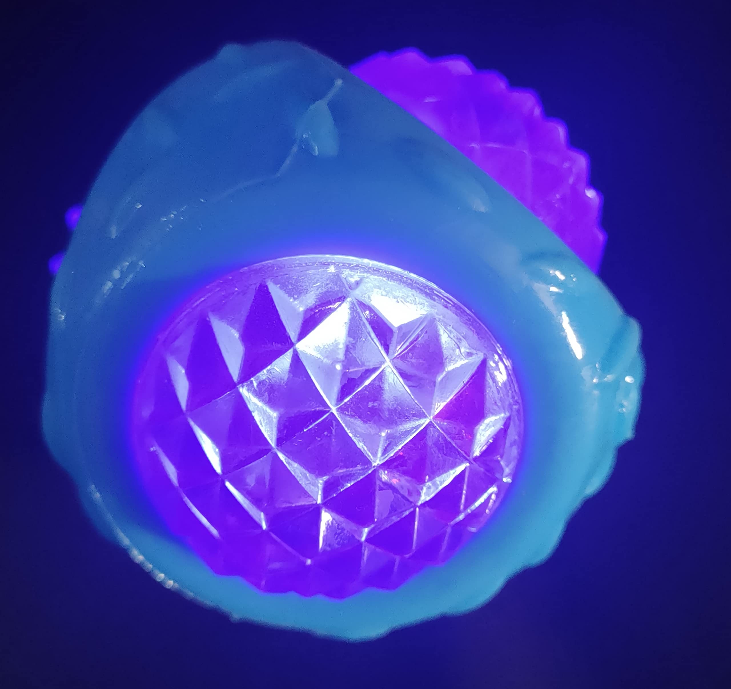 Woofy Big Rubber Durable LED Diamond Ball with Squeaker Sound Chew Toy Ideal for Chewing and Playing Dogs and Puppies (Colour As