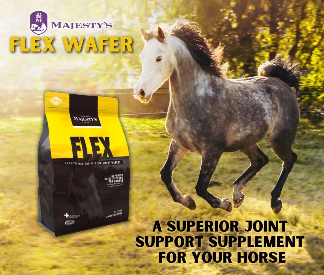 Majestys Flex Wafers - Superior Horse / Equine Joint Support Supplement - Glucosamine, MSM, Chondroitin, Yucca, Vitamin C - 30