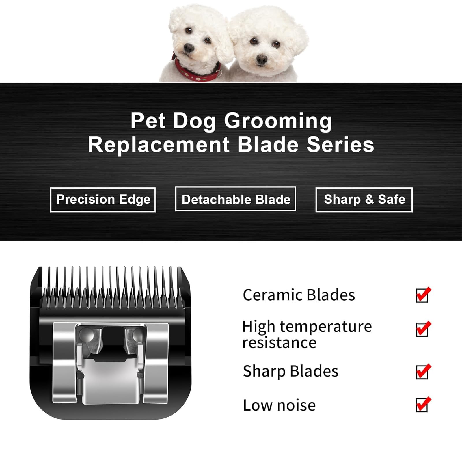7F Blades Dog Grooming Blades Compatible with Andis/Oster A5/Wahl KM-10 Series Dog Clippers,Detachable Clipper Replacement Blade