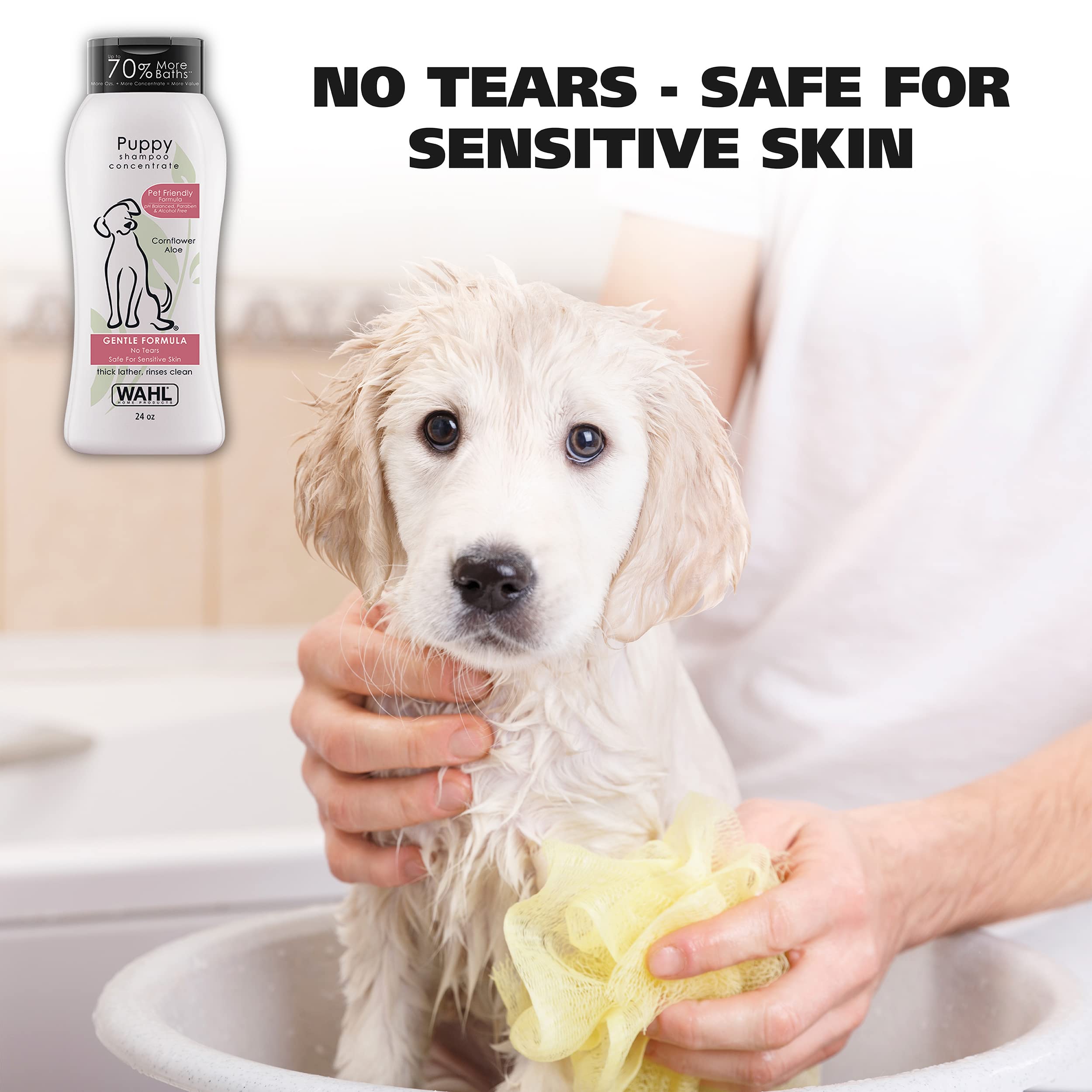 Wahl Usa Gentle Puppy Shampoo For Pets – Cornflower & Aloe For Grooming Dirty Dogs - 24 Oz - Model 820002A