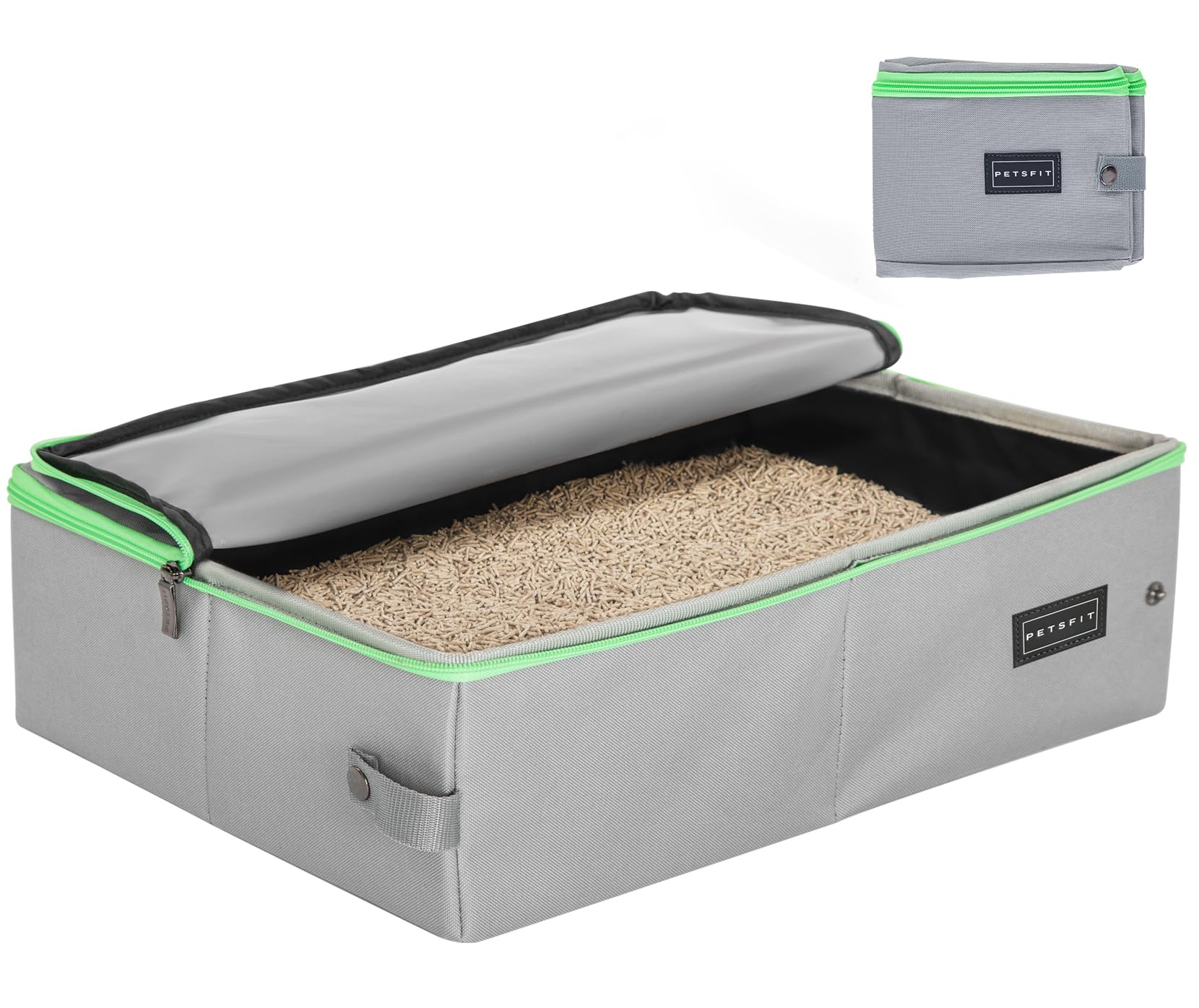 Petsfit Travel & Portable Cat Litter Box - Leak-Proof, Waterproof Bottom, Collapsible Litter Boxes Perfect For Hotel/Lawn/Car Tr