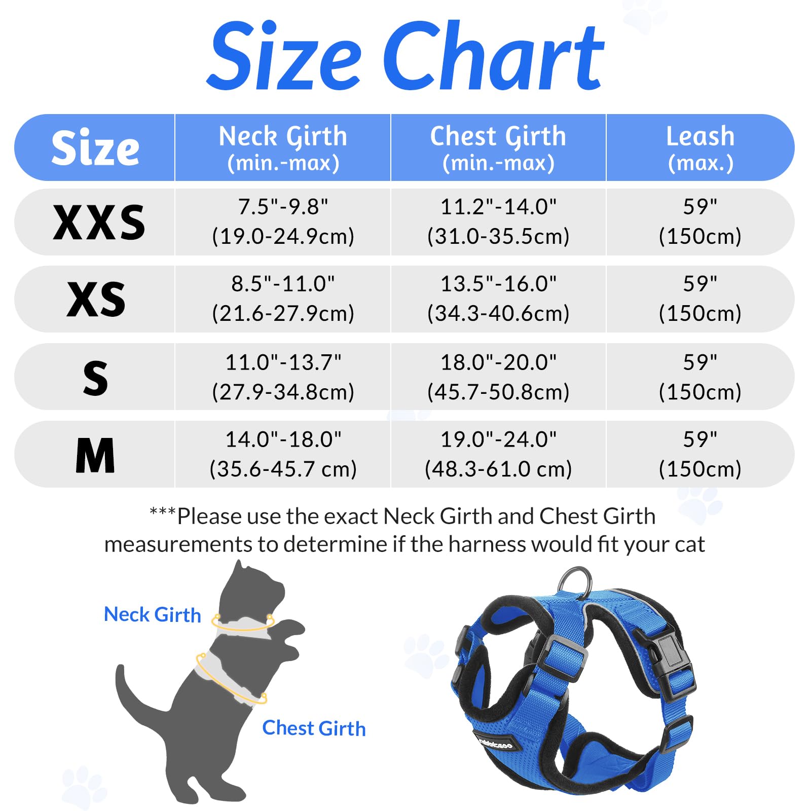 Rabbitgoo Cat Harness And Leash For Walking, Escape Proof Soft Adjustable Vest Harnesses For Cats, Easy Control Breathable Reflective Strips Jacket, Navy, Xs