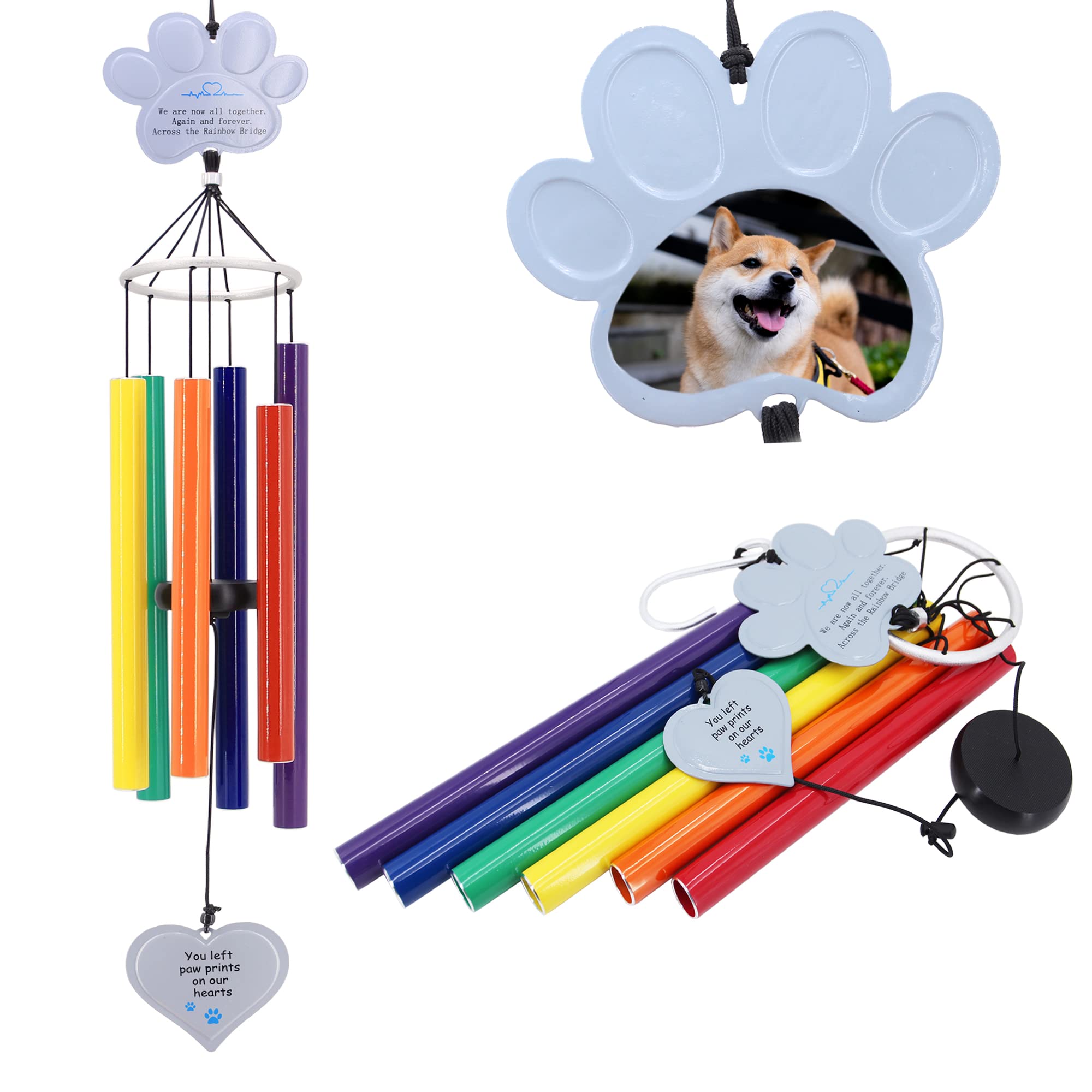 Pet Memorial Wind Chimes Rainbow Bridge,36 Inch Rainbow Bridge Pet Remembrance Wind Chimes For Loss Of Dog Cat,Pet Memorial Wind