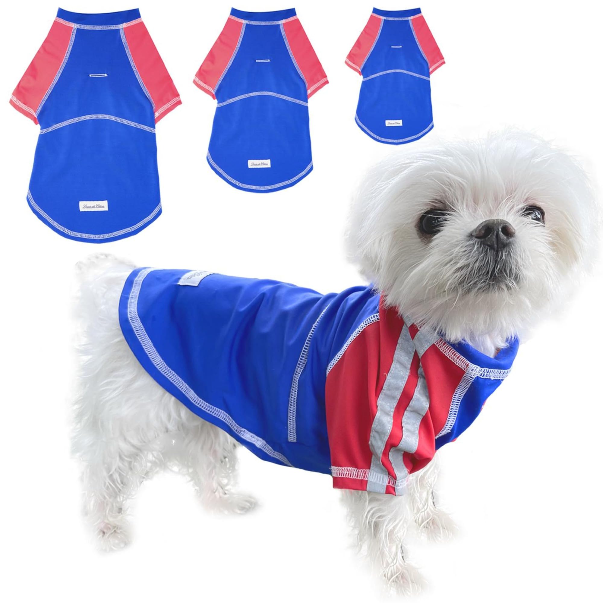 Louie de Coton Sun Shirt for Dogs & Cats | Small Dogs Shirt Size: S | UV Protection Cooling T-Shirt for Pets | UPF50+ Max Protec