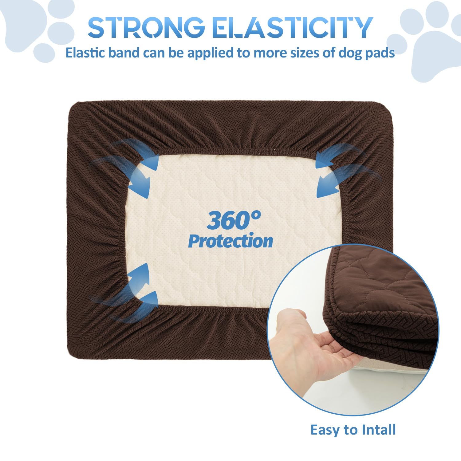 Chhkon Dog Bed Covers Replacement Washable Waterproof Pet Puppy Bed Cover For Dog(Brown,30X20X6 Inch)