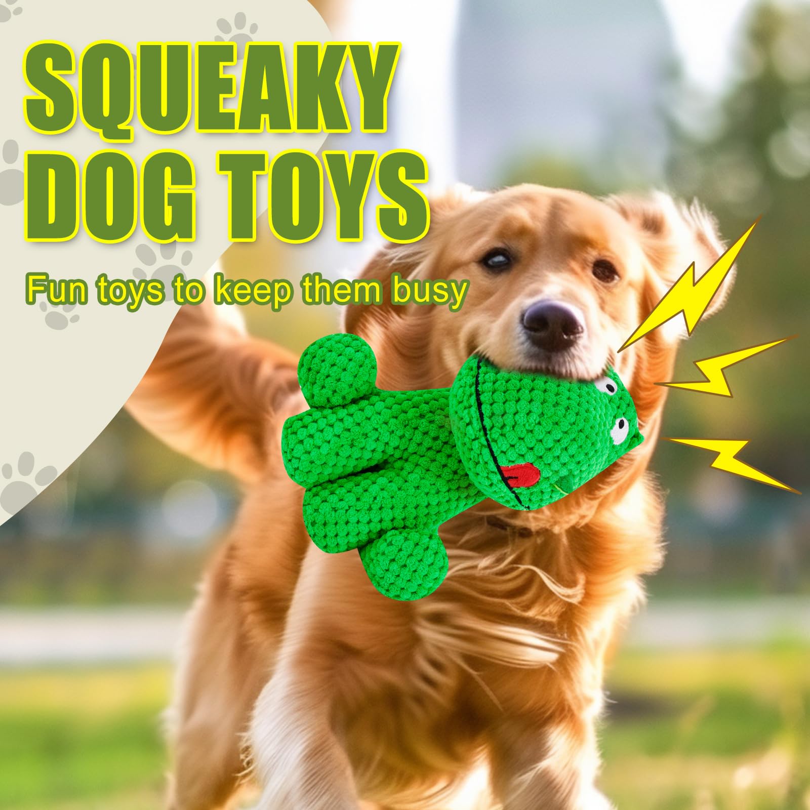 Large Squeaky Dog Toys, Plush Dog Toys To Keep Them Busy, Tough Chew Toys For Dogs, Interactive Dog Toy For Large Medium Small D