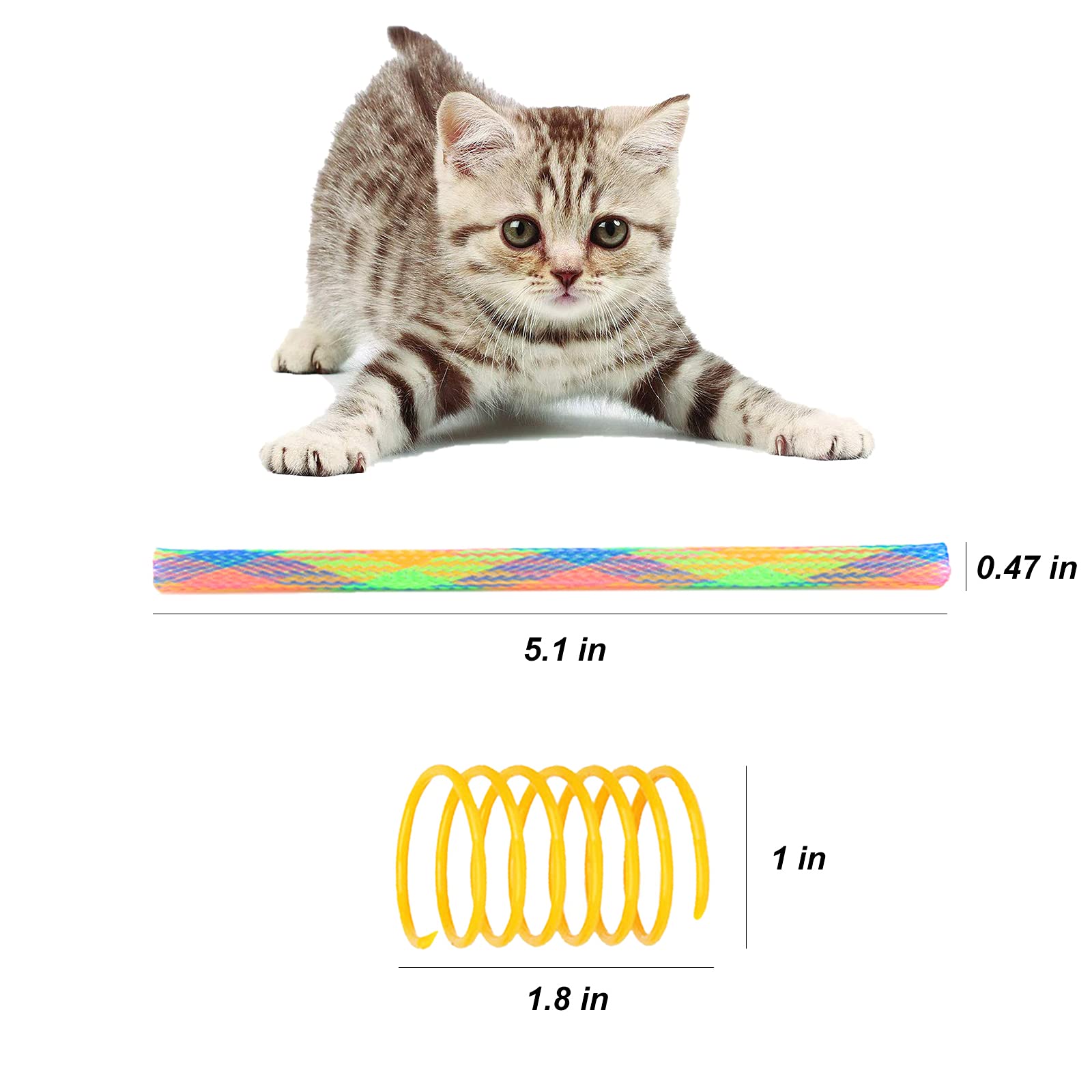 55 Pieces Cat Spring Toys Set, Colorful Cat Spring Toy And Cat Tube Toy Interactive Cat Toy For Indoor Cats, Playful Flexible Ca