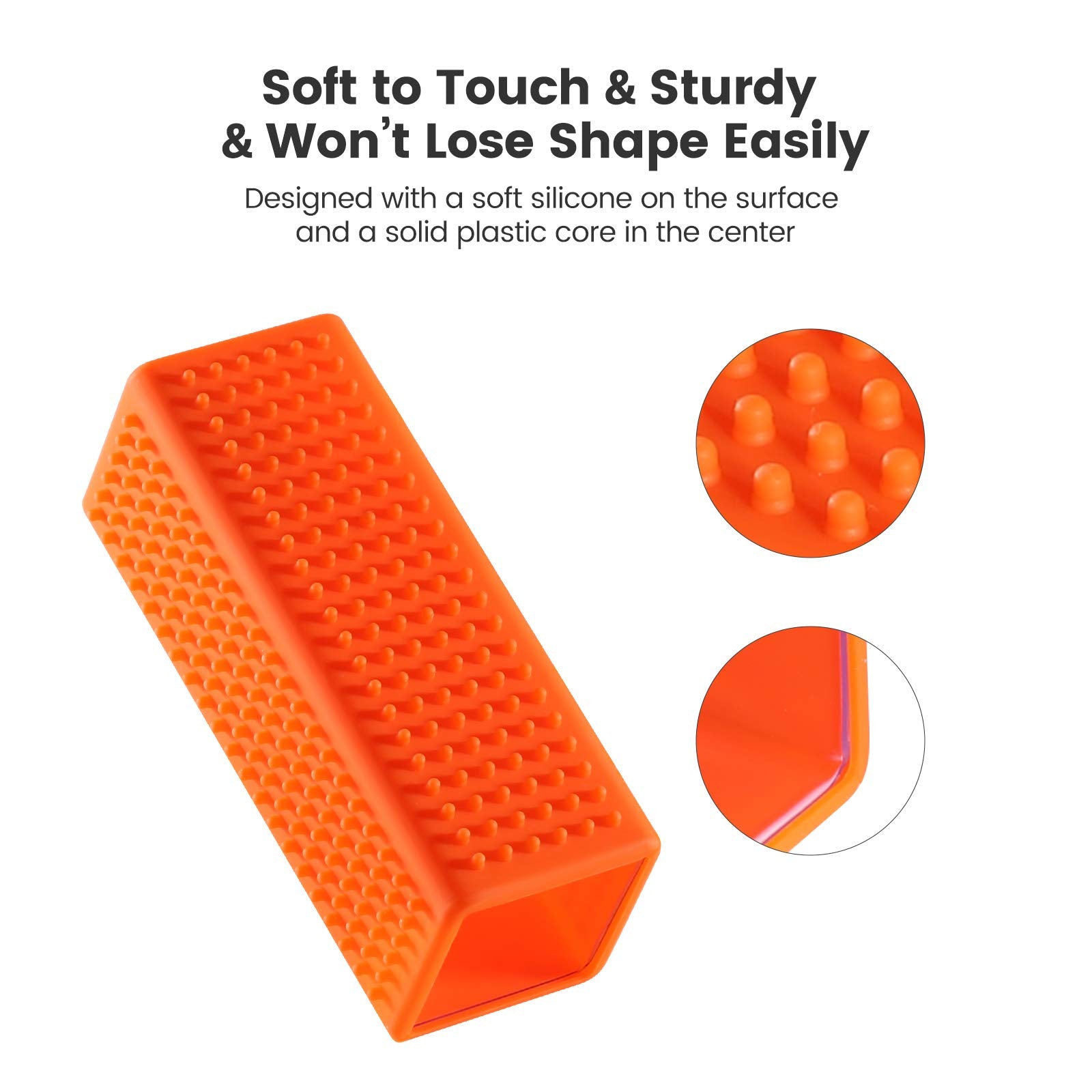 2-Pack Pet Dog Cat Hair Remover For Cars Furniture Carpet Block Roller Sofa Hollow Rubber Cleaner Brush