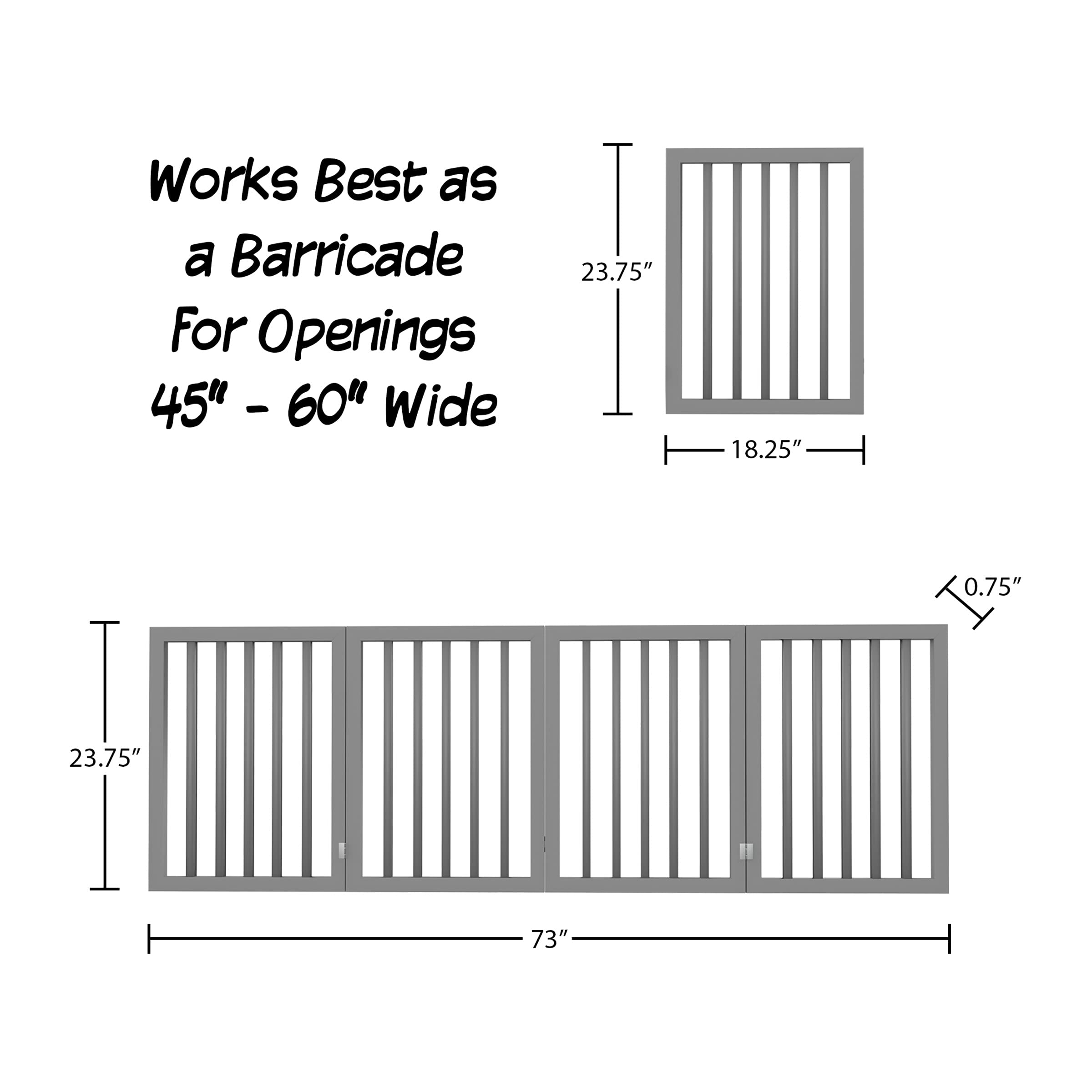 Petmaker Pet Gate - Dog Gate For Doorways, Stairs Or House - Freestanding, Folding, Accordion Style, Mdf Wooden Indoor Dog Fence