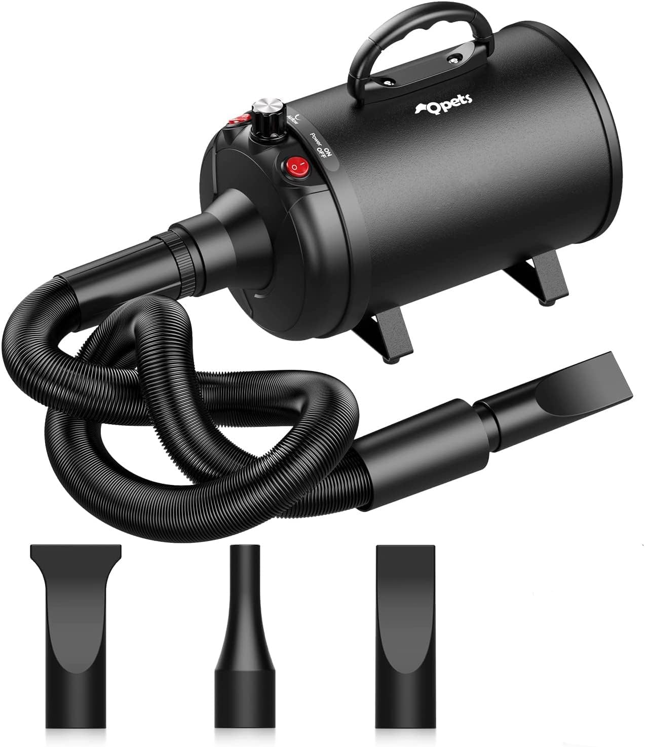 Qpets Pet Hair Dryer, 5.2Hp/3800W High Velocity Pet Blow Dryer With Heater For Grooming, Speed Temperature Adjustable Dog Blower