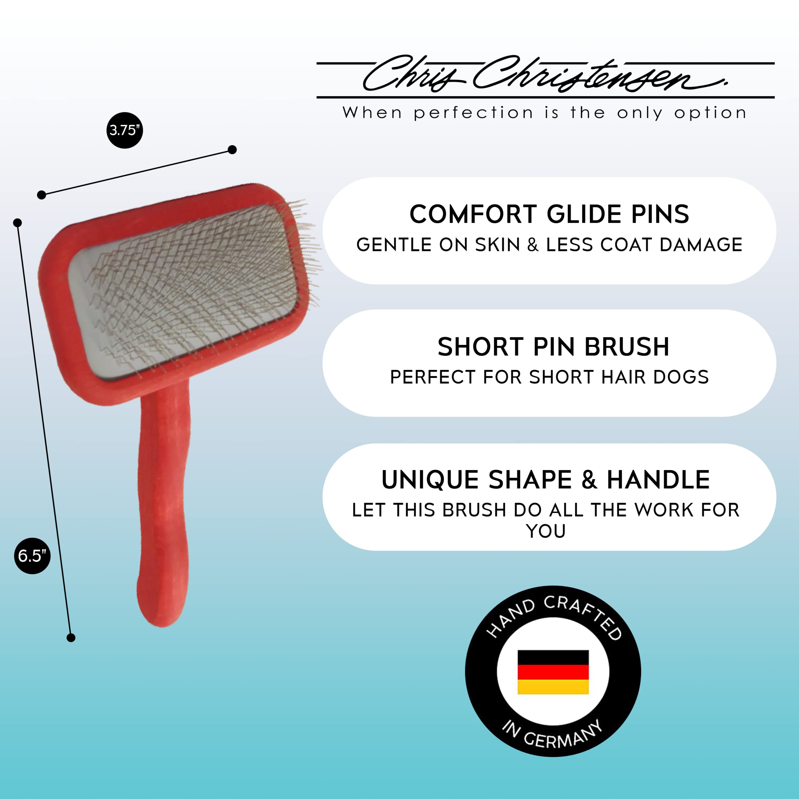 Chris Christensen Mark Ii Slicker Brush, Groom Like A Professinal, Stainless Steel Pins, Lightweight Beech Wood Body, Ground And