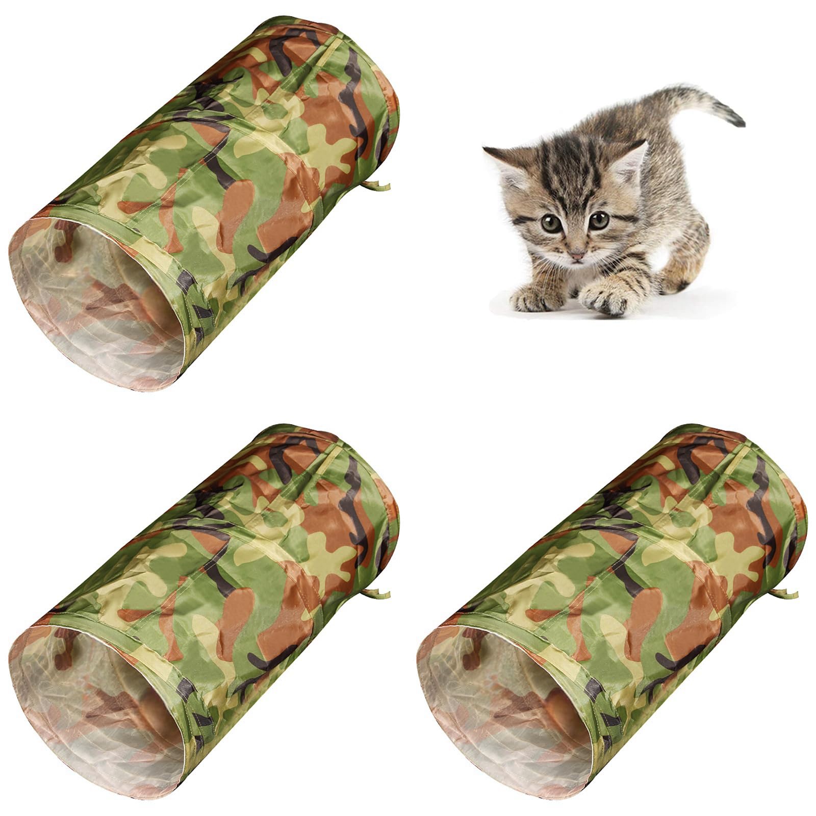 Icagy Foldable Spiral Cat Tunnel - Ideal Indoor Toy For Small Cats, Kittens, And Rabbits - Collapsible Tube For Interactive Play