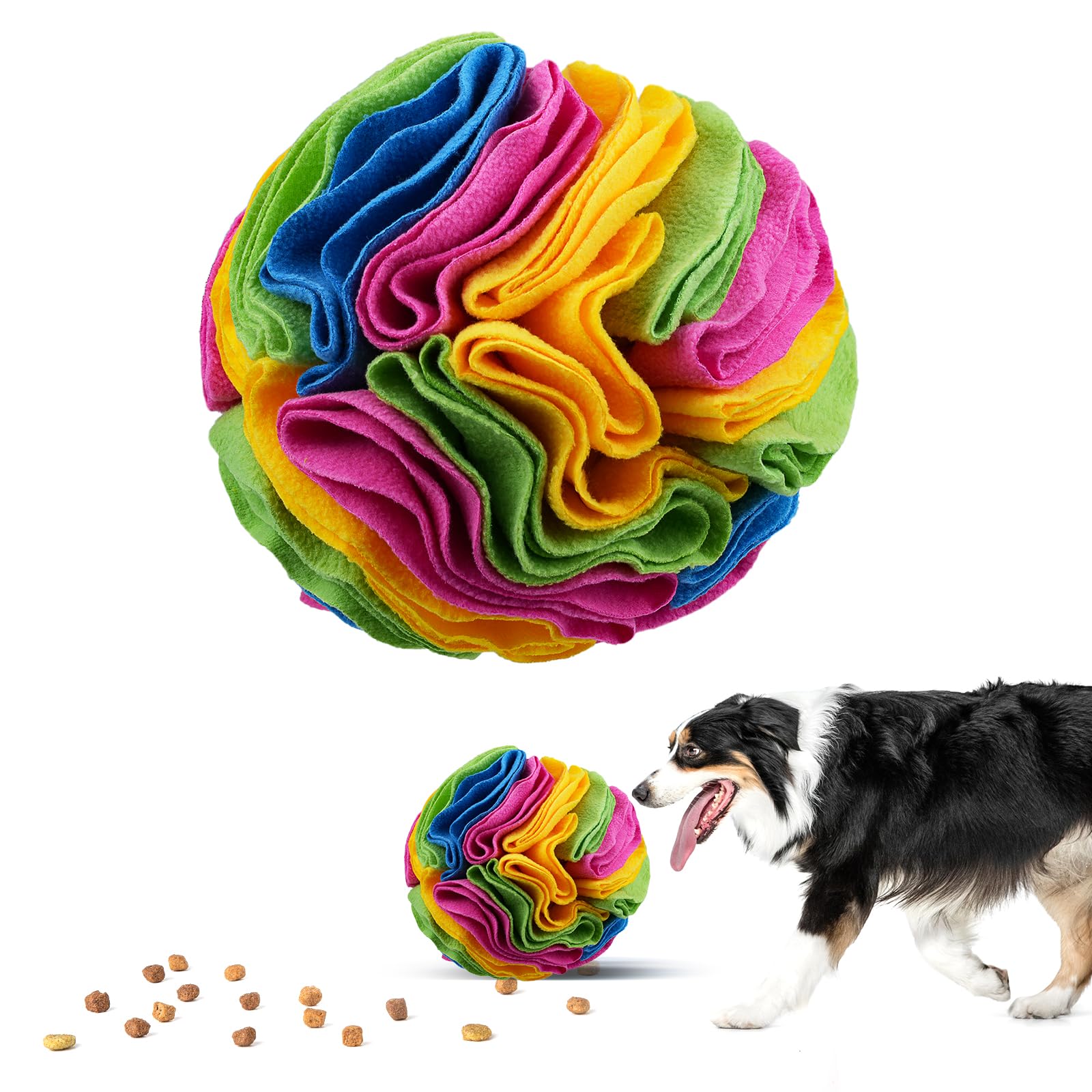 Larimuer Pet Snuffle Ball, Puzzle Sniffing Interactive Dog Toy For Blind Dogs Training, Stress Relief, Dog Enrichment, Treat Bal
