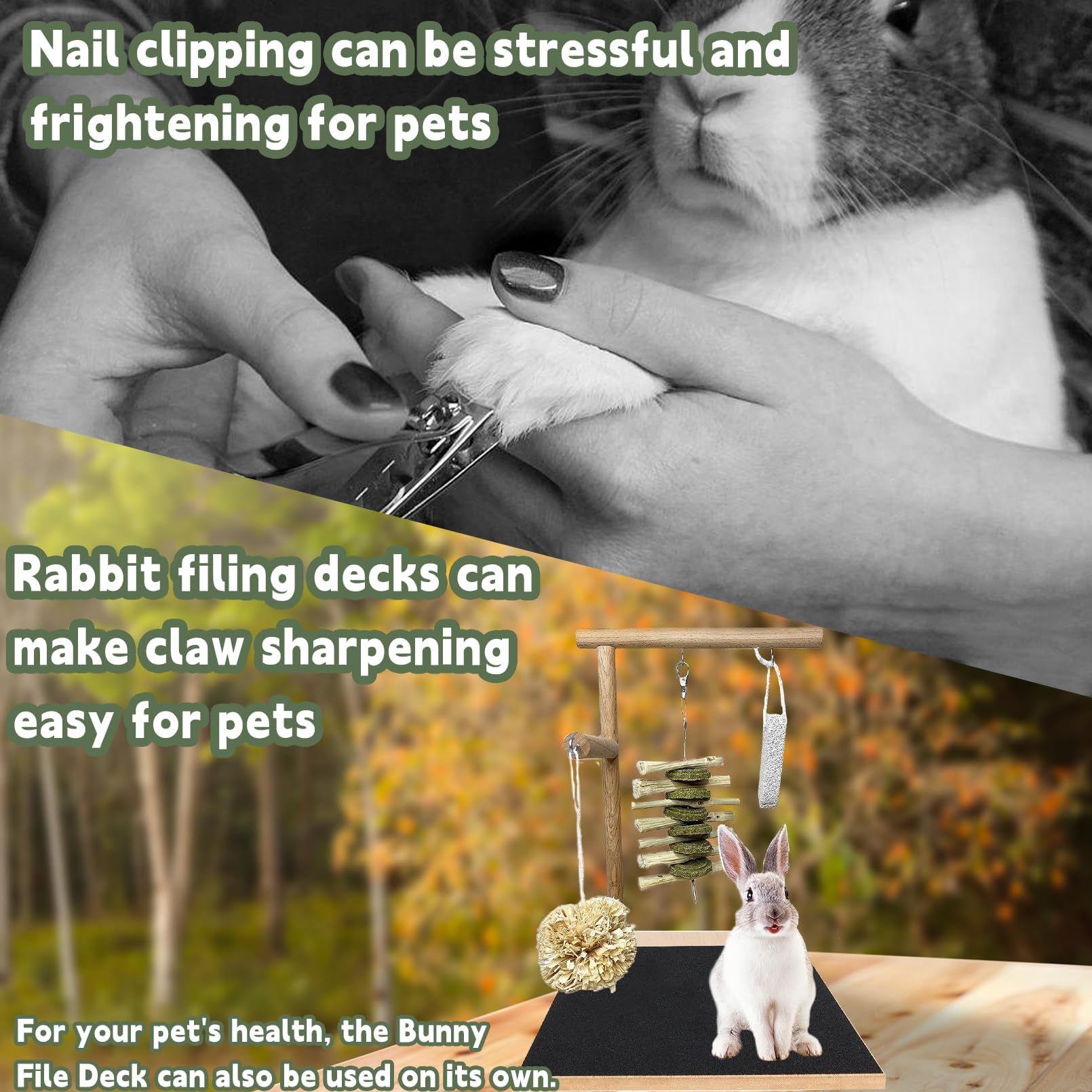 kathson Bunny Toys Rabbit Wooden Scratch Nail Scratch Board Hanging Chew Toys for Small Animals Guinea Pigs Hamster Chinchillas