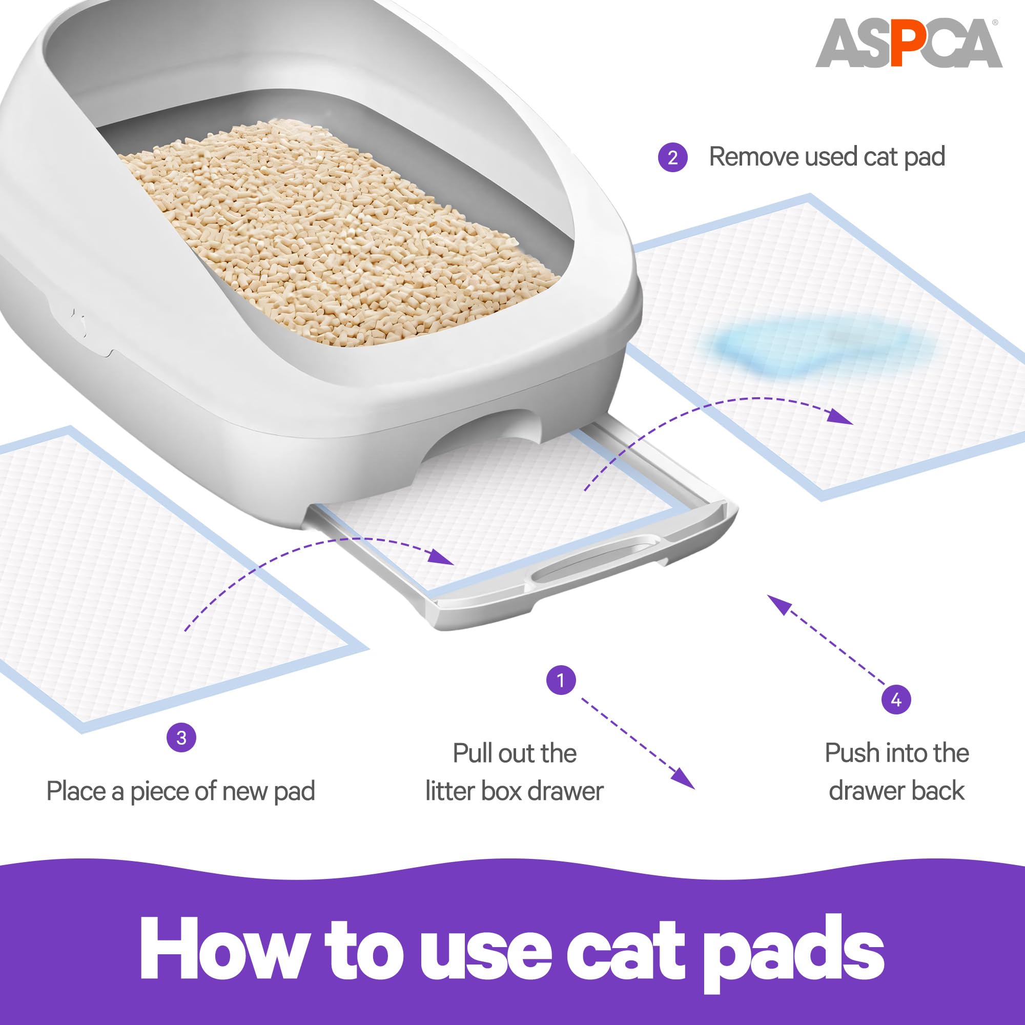 Aspca Fresh Scented Cat Pad Refills For Litter Box System Size 16.9 X 11.4 Inch - Pack Of 40