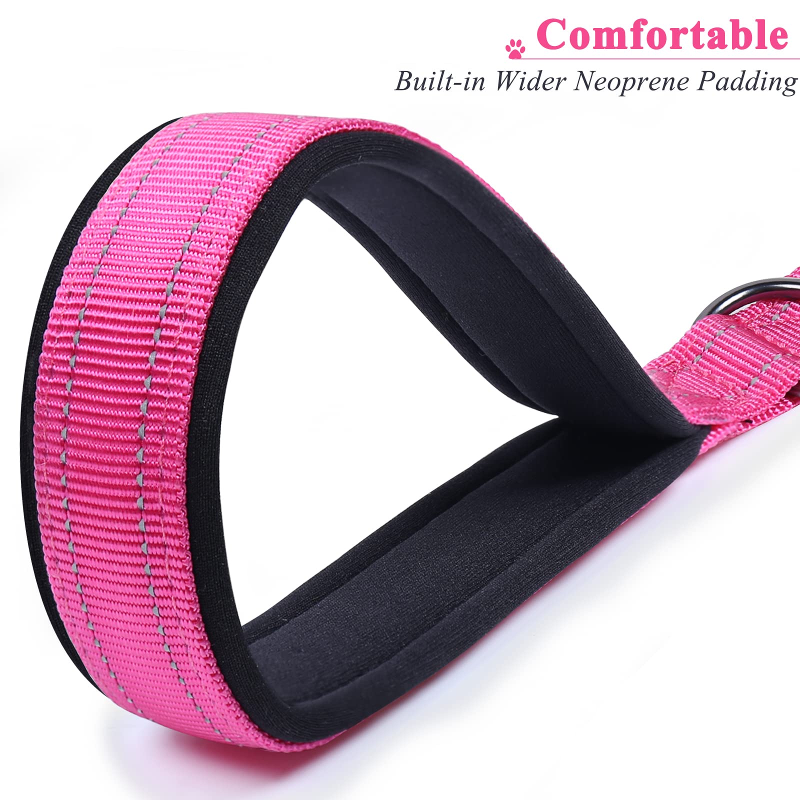 Vivaglory Short Dog Leash For Medium & Large Dogs, 18Inch, Pink