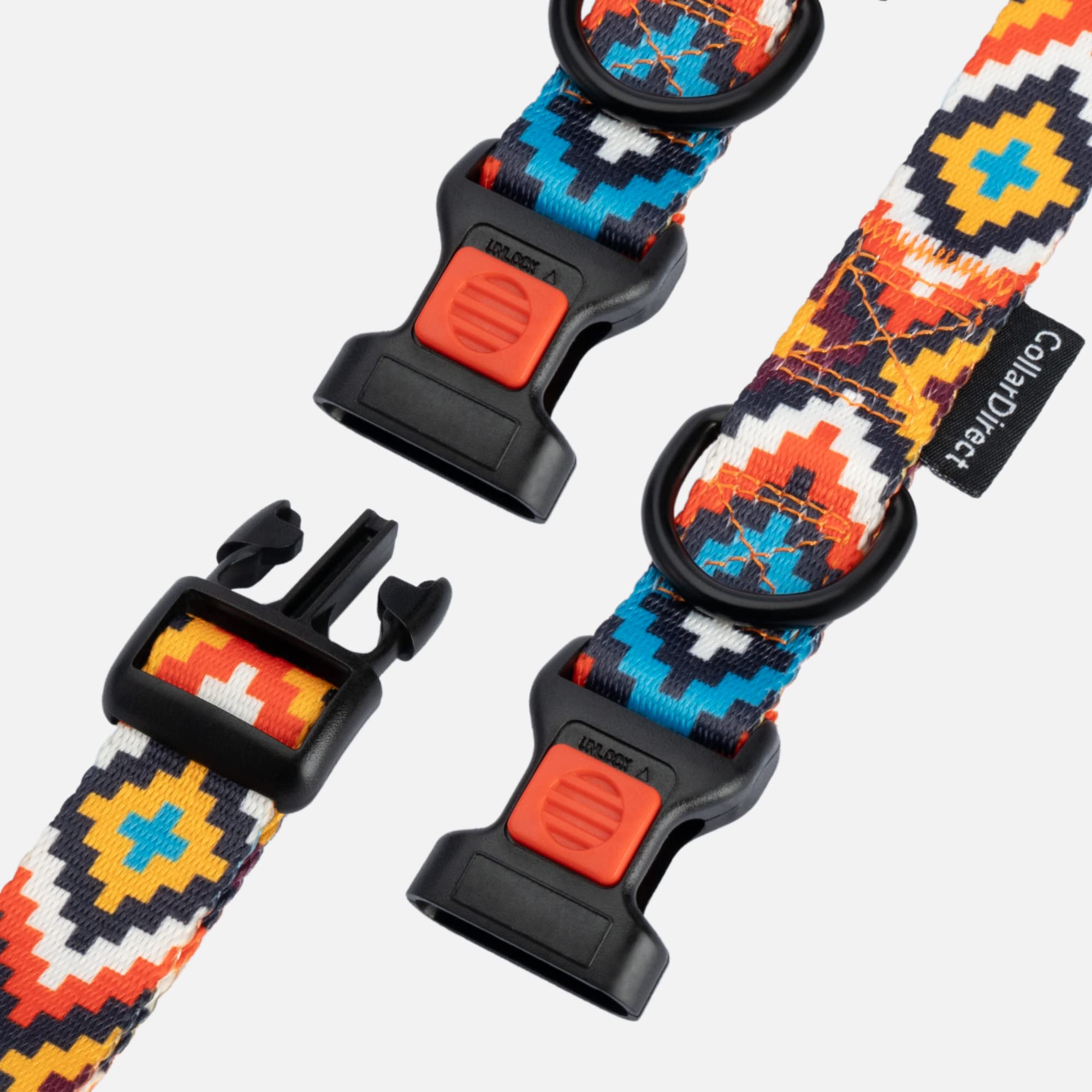 Collardirect Aztec Dog Collar Adjustable Nylon Tribal Pattern Geometric Pet Collars For Dogs Small Medium Large Puppy (Aztec Sun