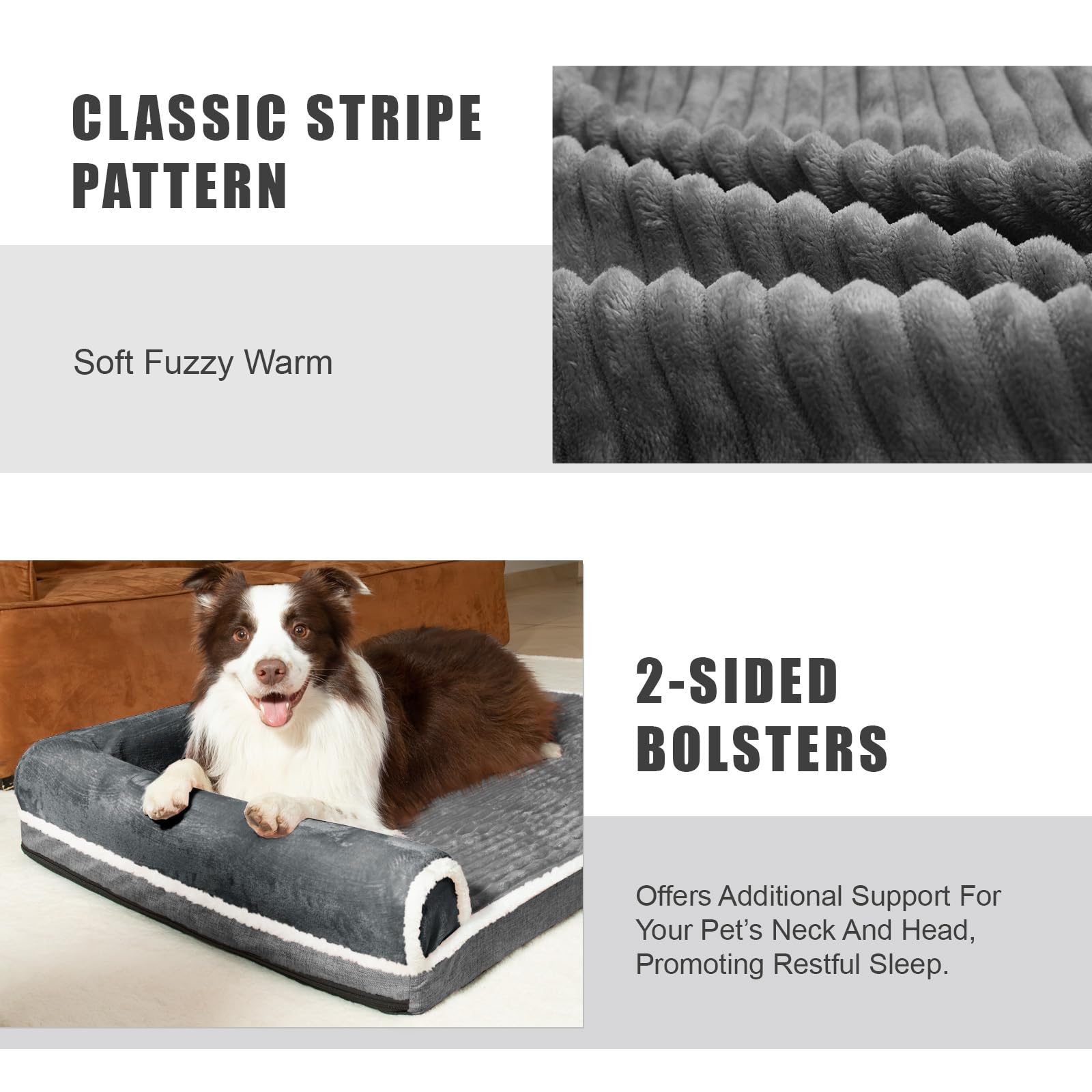 Patas Lague Orthopedic XL Dog Bed for Large Dogs 42 ' 'X28 ' ', Waterproof Comfortable L Shaped Big Large Non-Slip Soft Warm Pet