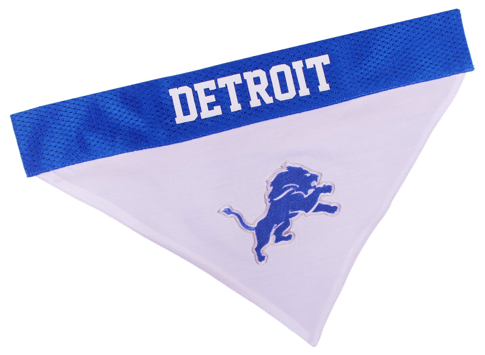 Pets First NFL DOG BANDANA - DETROIT LIONS REVERSIBLE PET BANDANA. 2 Sided Sports Bandana with a PREMIUM Embroidery TEAM LOGO, L