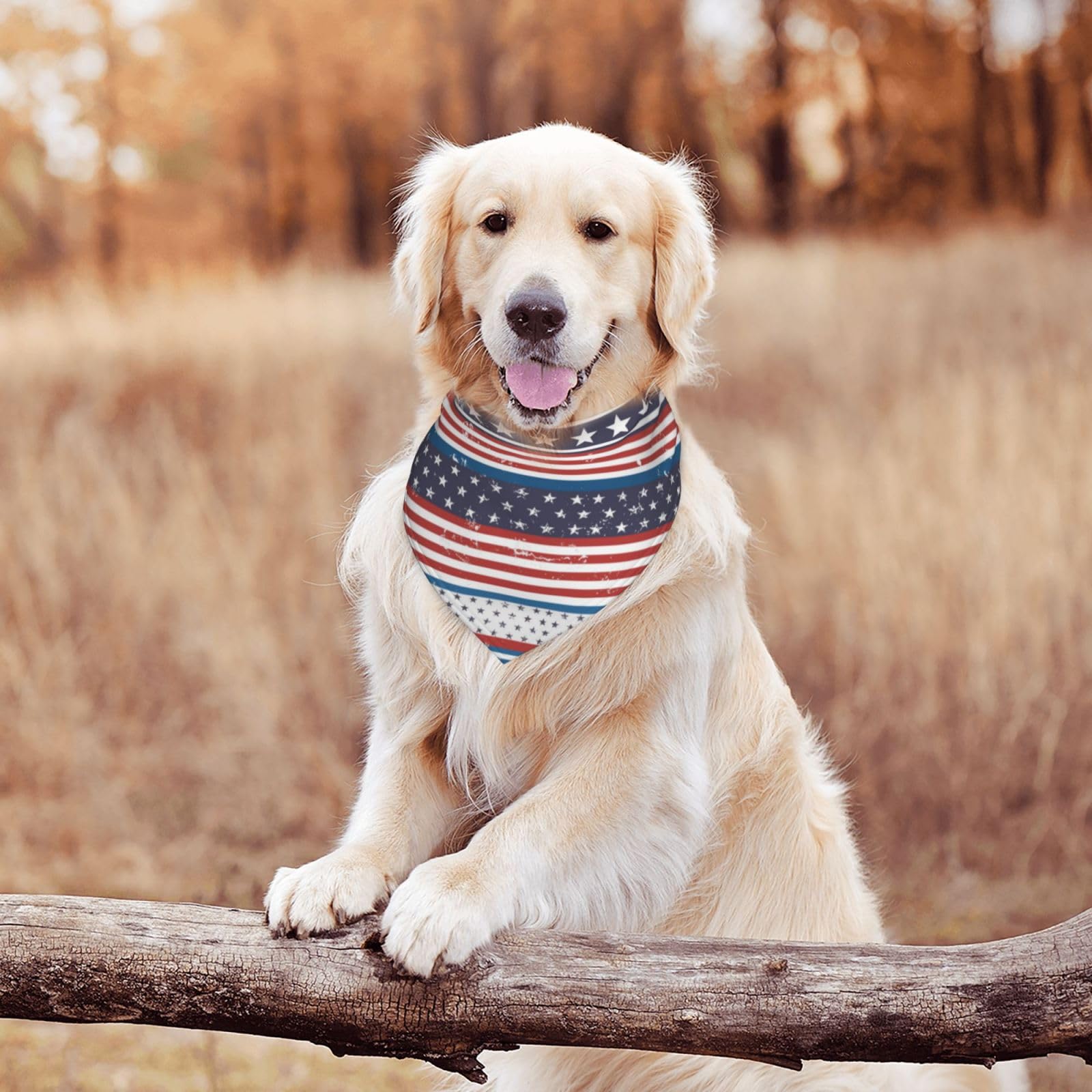 American Flag Stars Stripes Dog Bandana Scarf Triangle Bibs Pet Accessories Cat Kerchief
