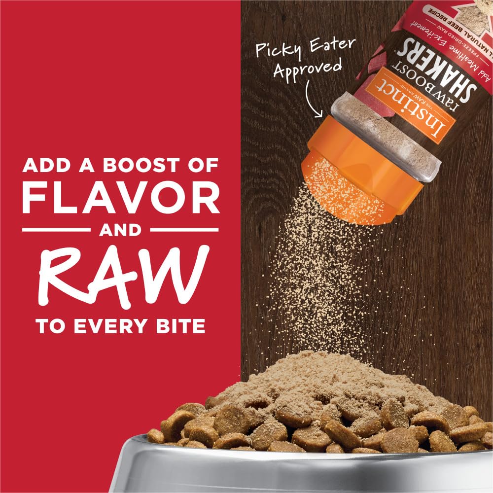 Instinct Raw Boost Shakers, Freeze-Dried Powder, Dog Food Topper - Beef, 5.5 oz. Bottle