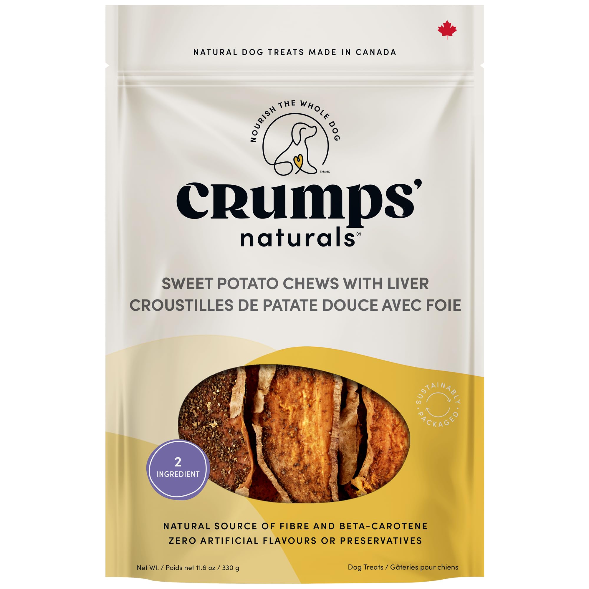 Crumps Naturals Sweet Potato And Liver For Pets, 11.6-Ounce