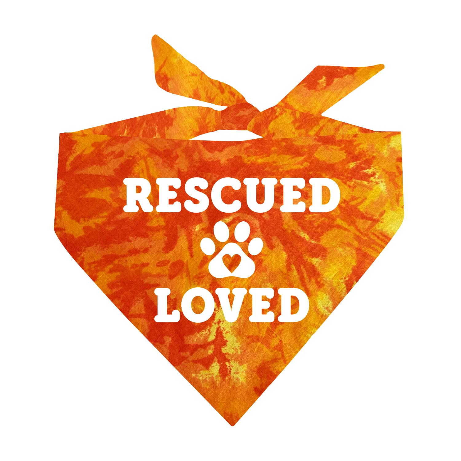 Rescued And Loved Dog Bandana | 100% Cotton Tie Dye | Made In Usa | Adoption Event Prop Photoshoot | Rescue | Puppy | Ne Dog | O