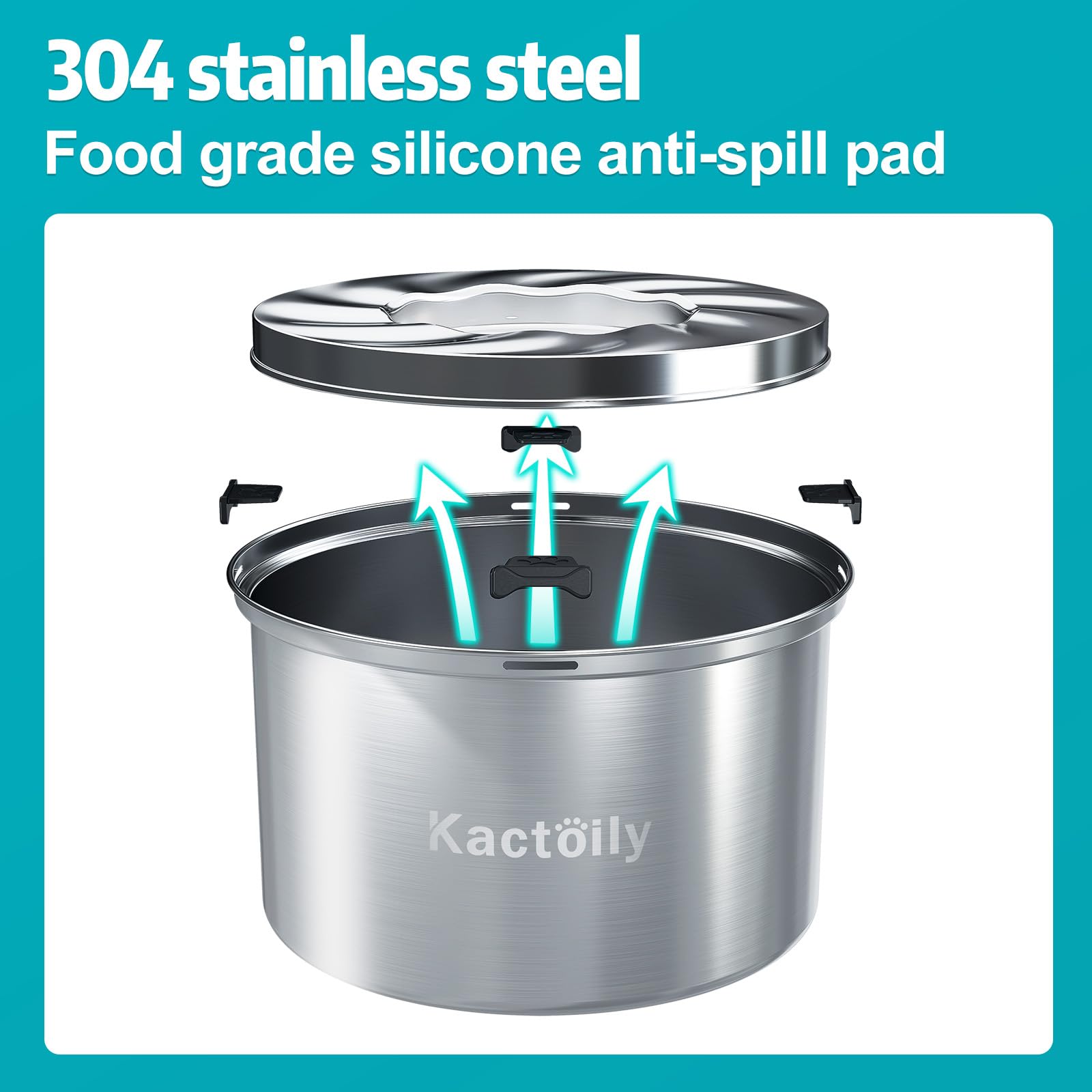 1.5 Gallon Dog Water Bowl No Spill, 5.6L Slow Water Bowl For Dogs, Slow Drinking Dog Water Bowl Dispenser, Stainless Steel Dog B