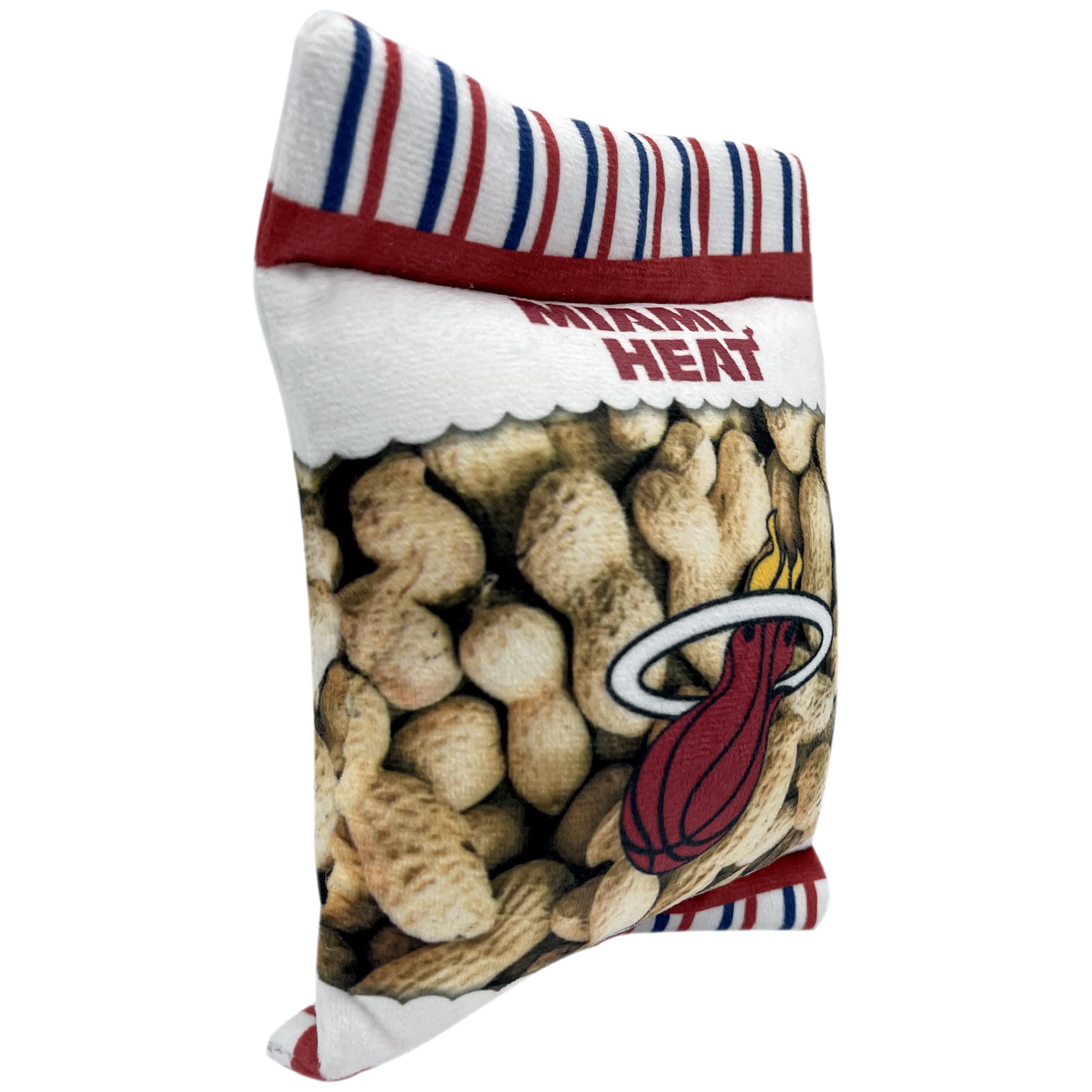 Pets First Nba Miami Heats Crinkle Fine Plush Dog & Cat Squeak Toy - Cutest Stadium Peanuts Snack Plush Toy For Dogs & Cats With