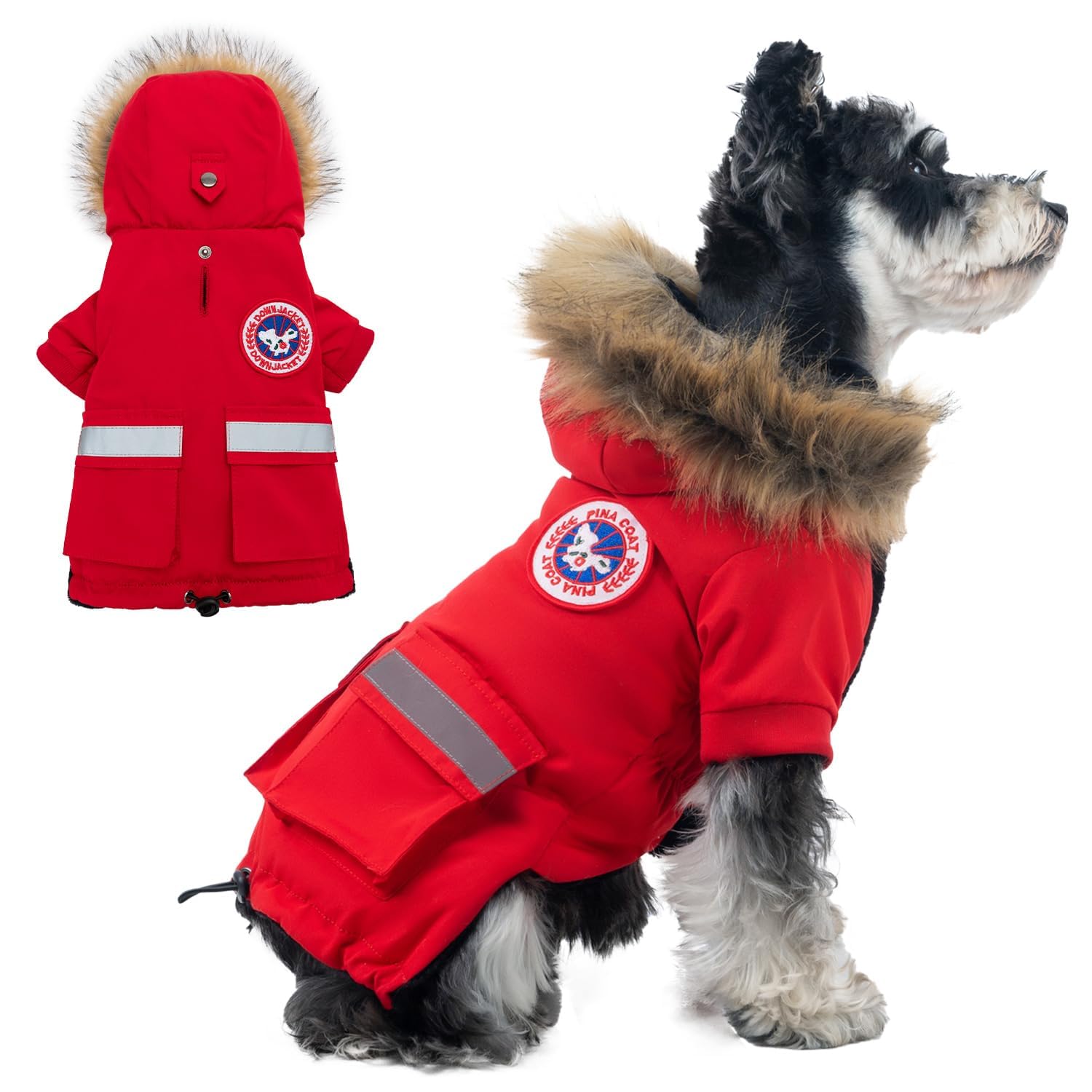 PINA Dog Coats for Small Dogs, Waterproof Dog Jacket, Dog Winter Coat Jacket, Warm Dog Cold Weather Coats, Windproof Reflective 