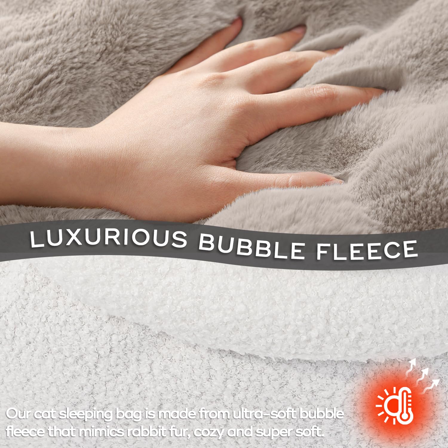 Somahe Cat Sleeping Bag For Indoor Cats Self Warming Cat Bed Fits Up To 15 Lbs Pets Soft Plush Warm Bed 360 Wrap Bag Washable Co