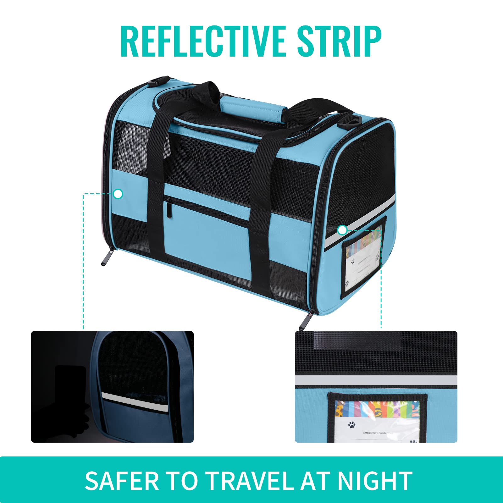 Cussiou Large Cat Carrier Dog Carrier, Pet Carrier For 2 Cats Large Cats, Dog Carrier For Small Dogs, Collapsible Soft Sided Pet