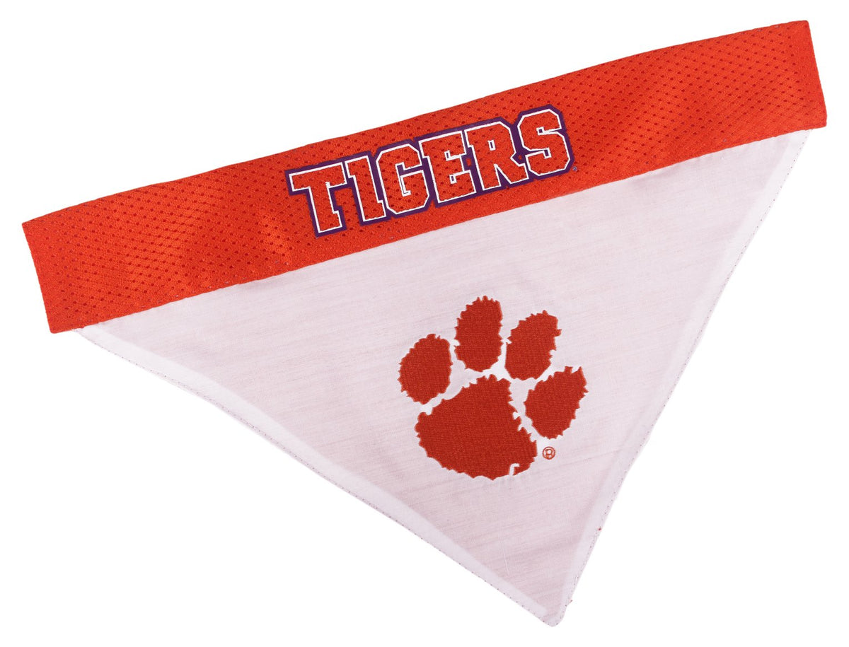Pets First Collegiate Pet Accessories, Reversible Bandana, Clemson Tigers, Large/X-Large