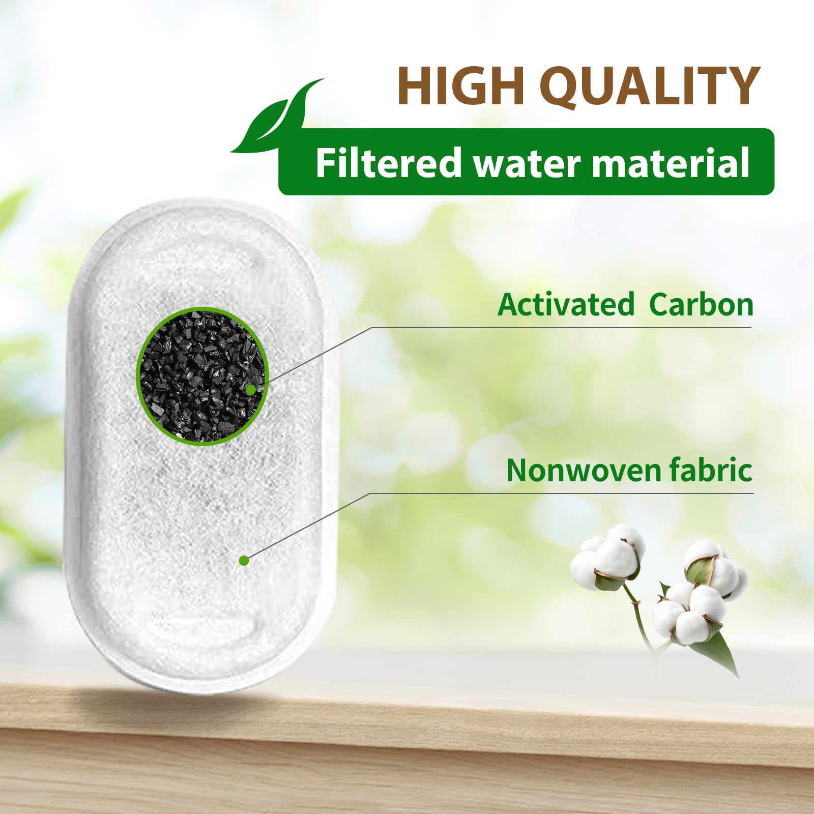 Cat Water Fountain Filters, Apauk 8 Pack Replacement Filters & Sponges For Stainless Steel 108Oz/3.2L Automatic Pet Fountain For