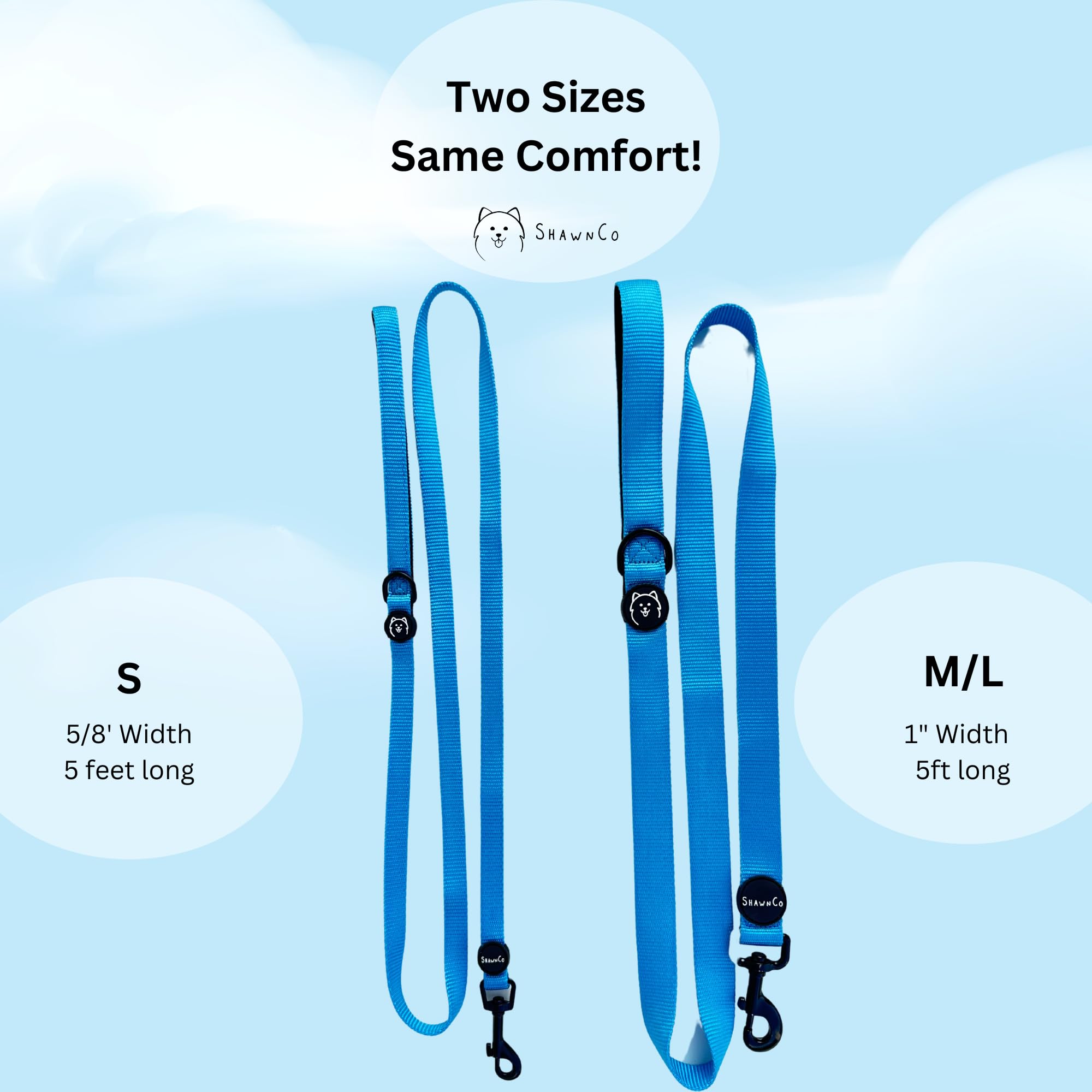 Shawnco Dream Walk Dog Leash- Premium, Nylon Pet Leash With Soft Neoprene Handle For Small, Medium And Large Dogs (Orchid, Mediu