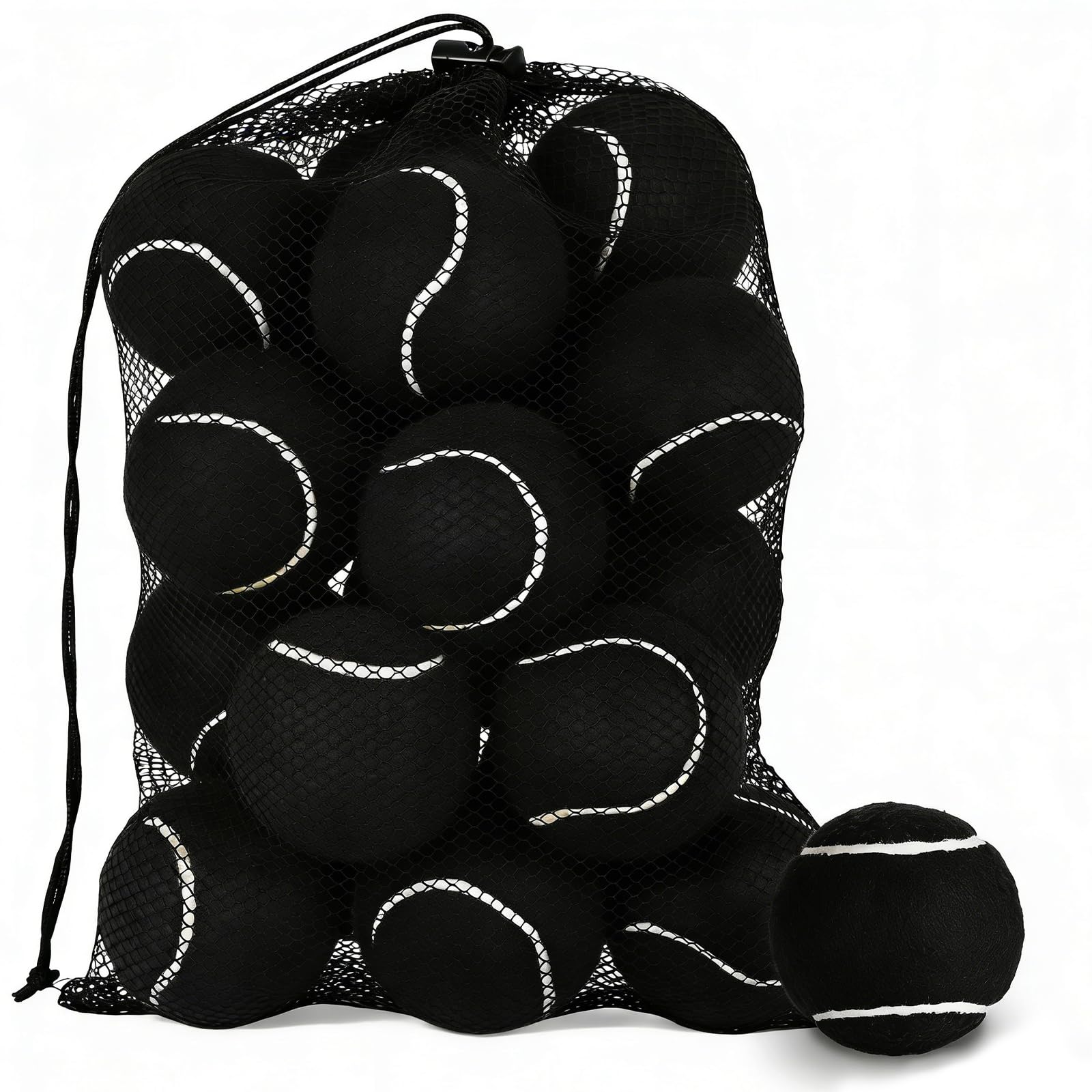 INSUM Squeaky Dog Balls - Squeaky Tennis Balls for Dogs, Black | Medium - 2.5, 20Pack