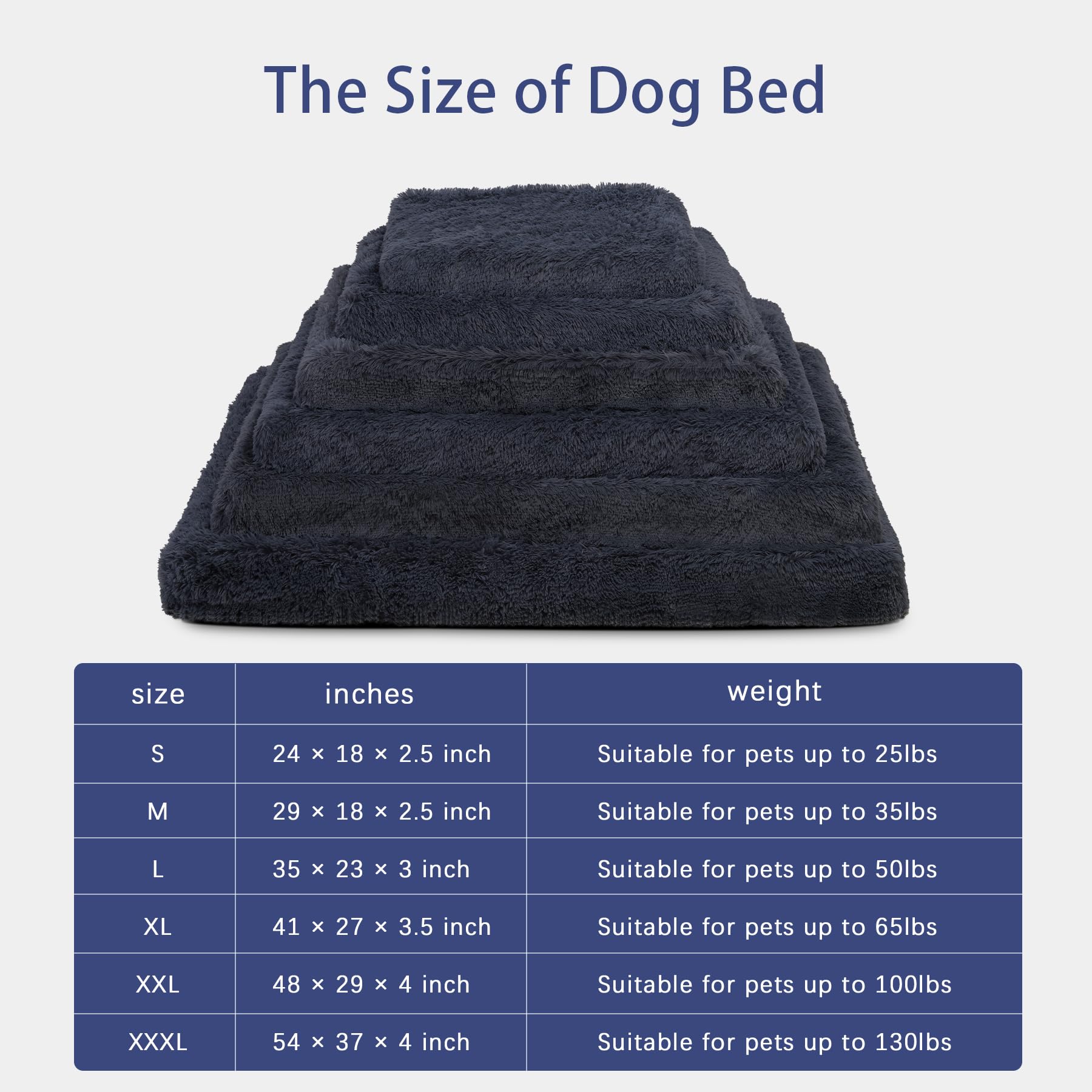 Champets Washable Dog Bed For Crate 35'X23', Dog Beds For Large Sized Dog, Waterproof Dog Beds For Large Dogs With Removable Washable Cover, Dog Crate Pet Bed For Large Dogs, Dark Grey