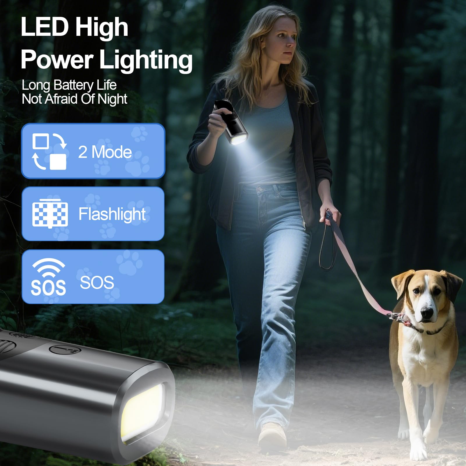 Ydhz Dog Sonic Bark Deterrents Devices, Portable Ultrasonic Dog Bark Deterrent Safe & Effective Anti Barking Device For Dogs Tra