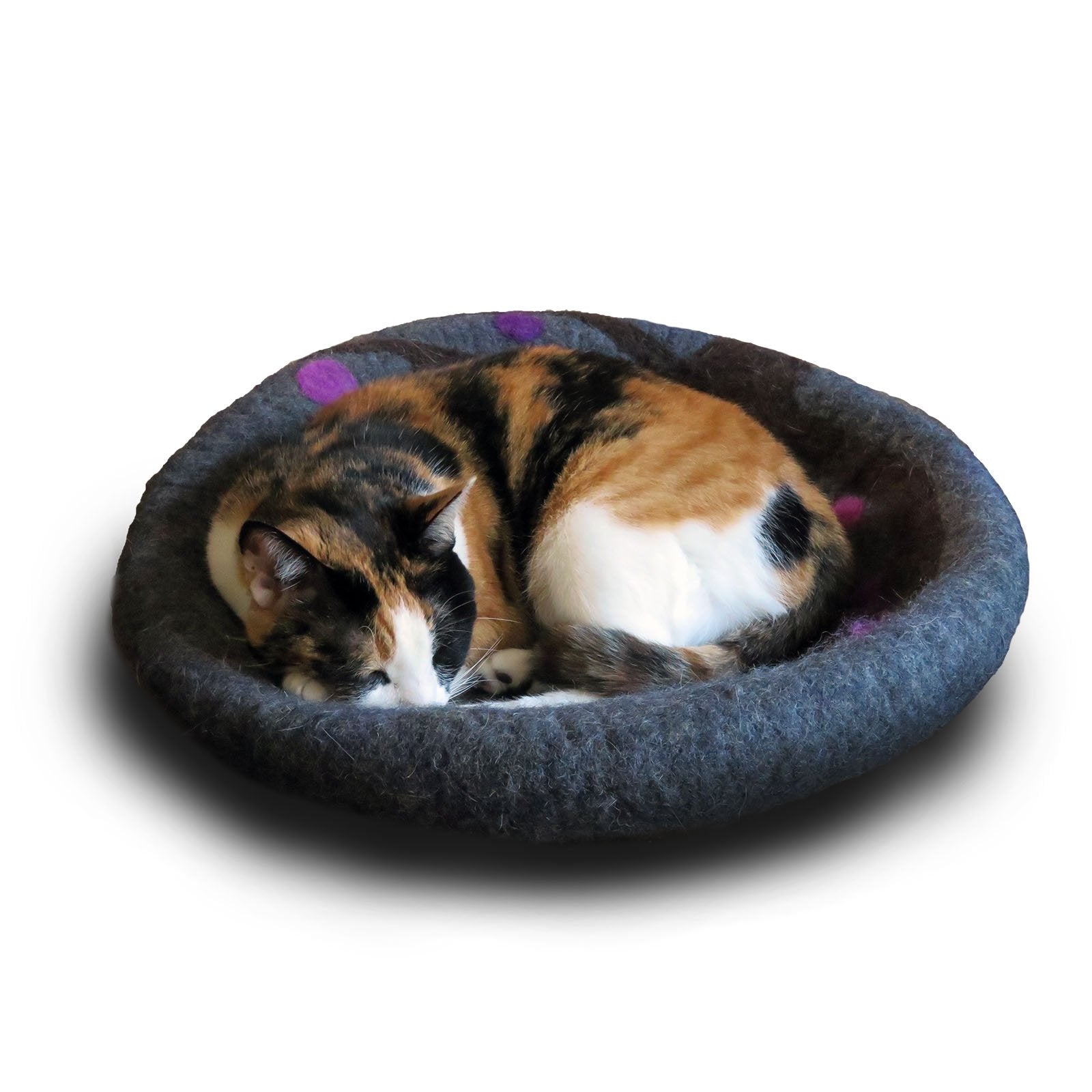 Wool Cat Cave Bed - Eco Kitty Cave - Eco Friendly, Fair Trade, Handmade, Organic Cat Hideout - 20'' Extra Large (X-Large, True B