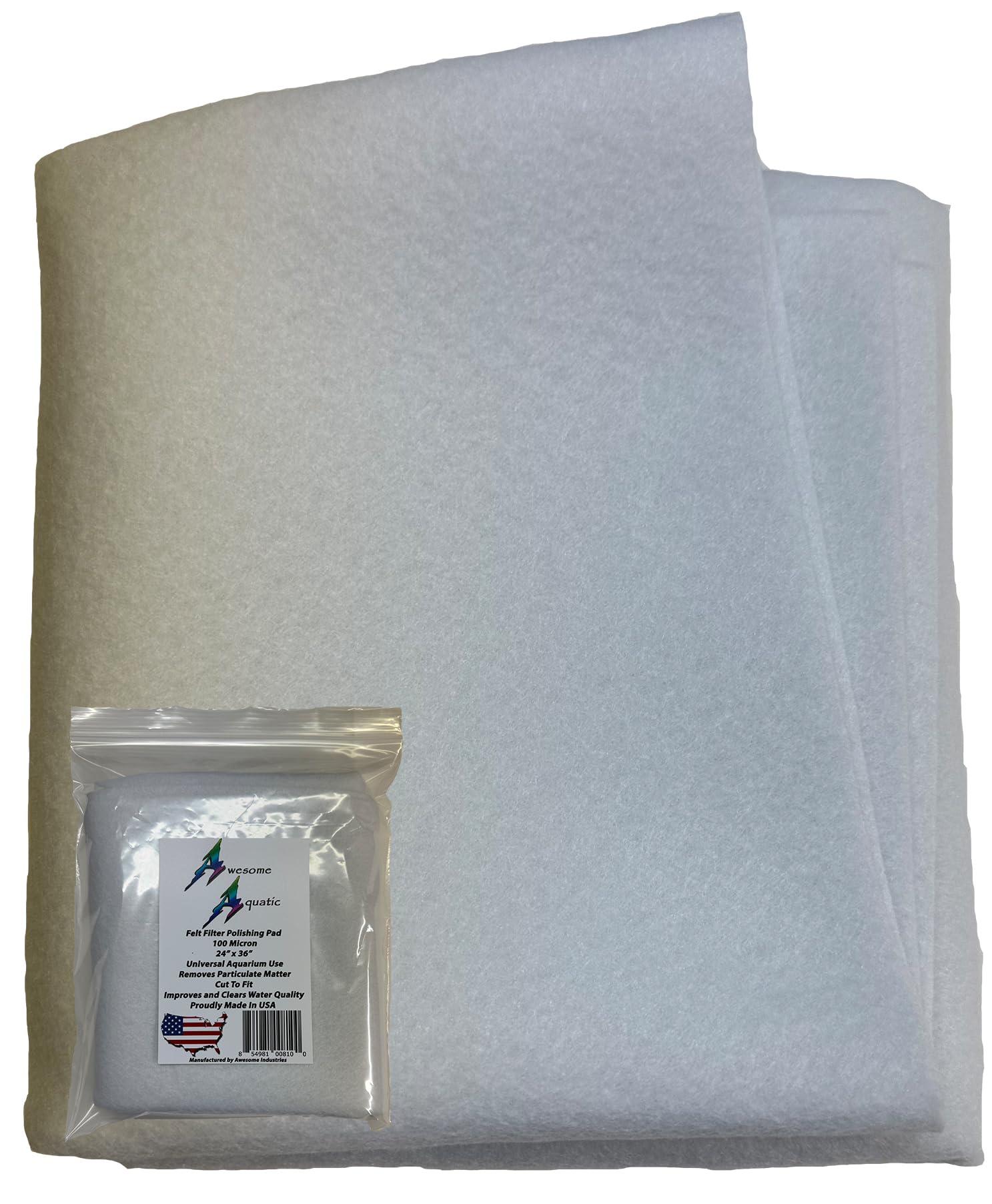 Awesome Aquatic Polishing Felt Filter Pad 100 Micron Bulk 24     X 36     Ultimate Aquarium Mechanical Prefilter Filtration Medi