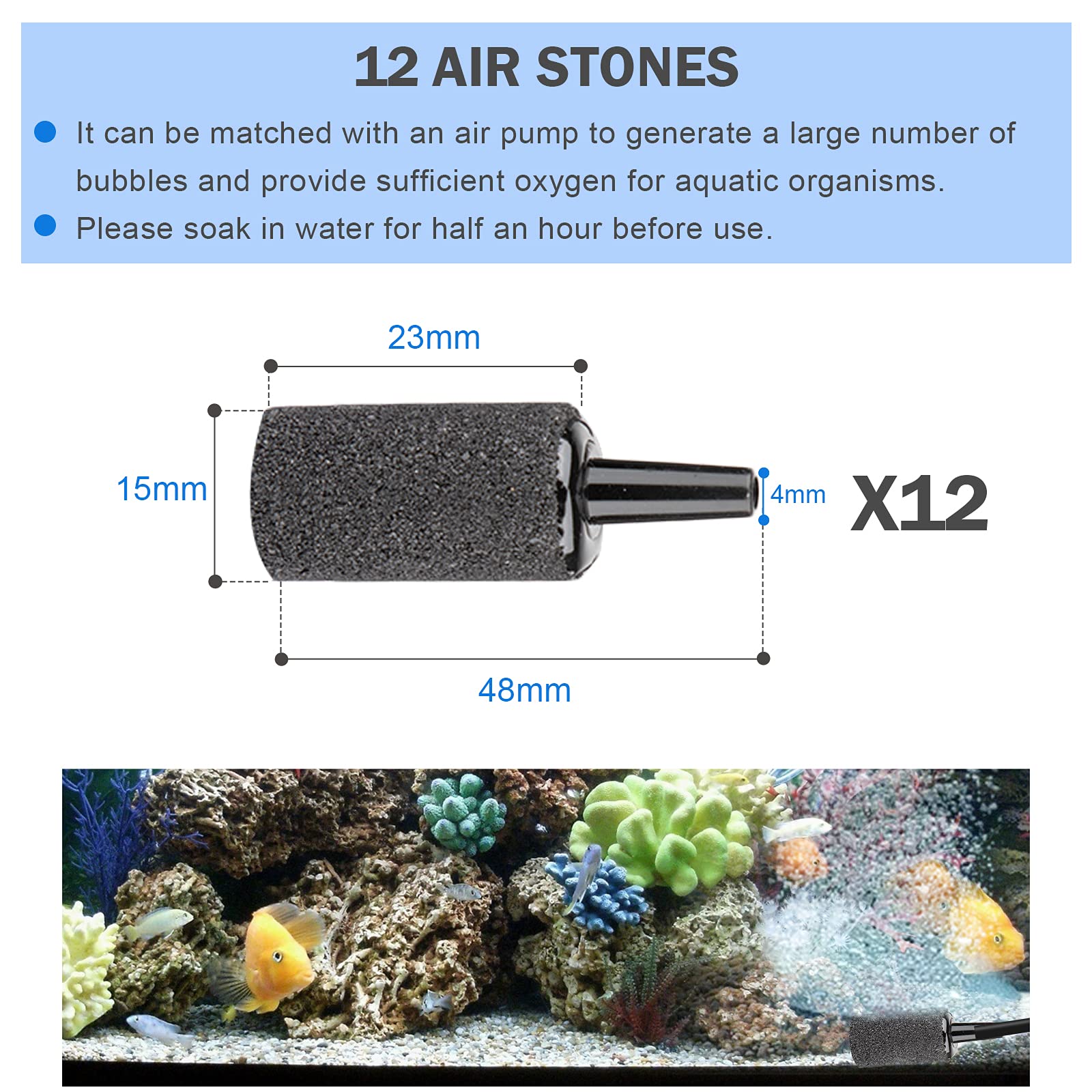 Saricho Aquarium air Pump Accessories Set-9.84/26.25/101.71 feet Aquarium Airline tubing Hose,Check valves,air Stones and connec