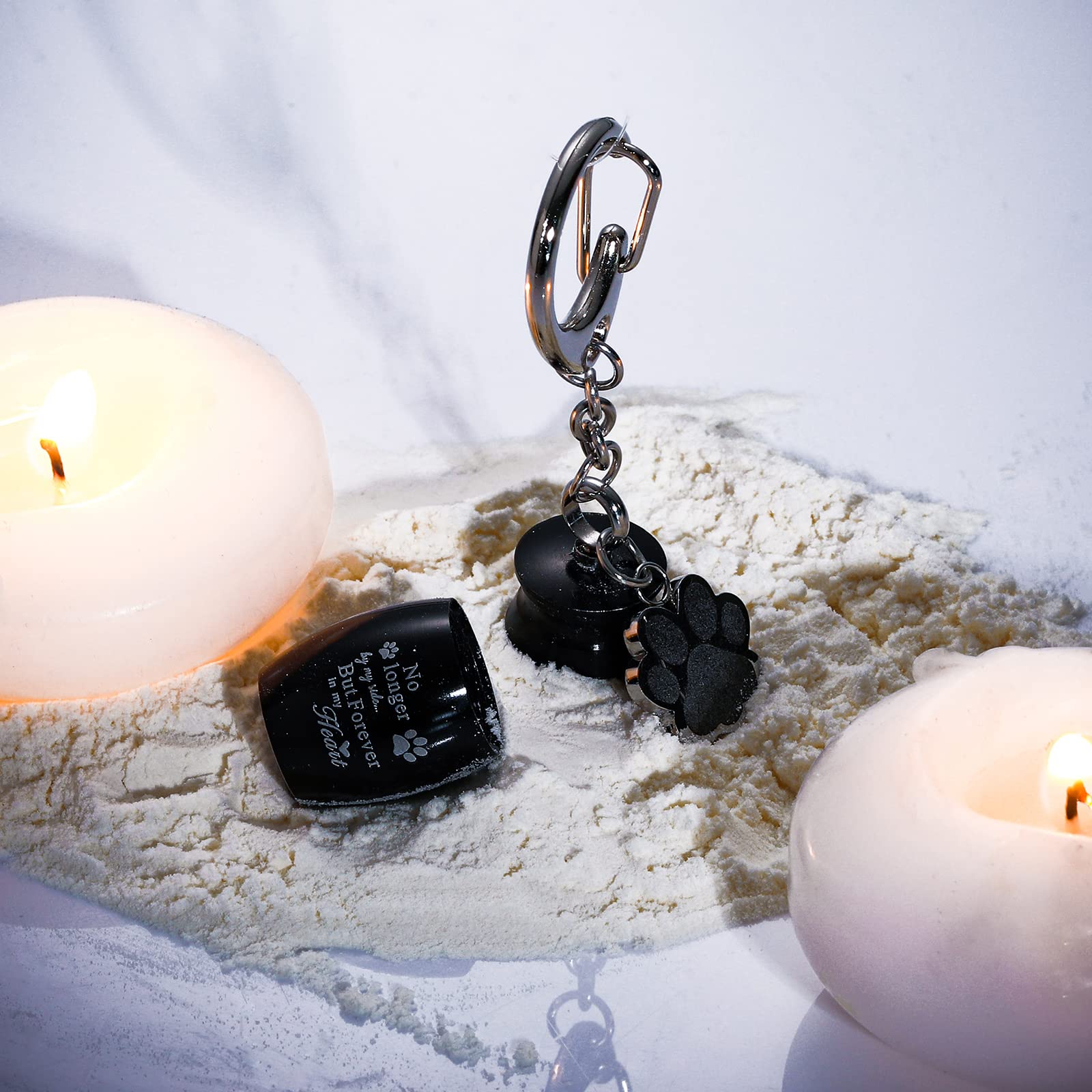 Tudomro Pet Urns Keychain - 2 Pcs Dog & Cat Cremation Jewelry with Storage Bags - Fresh Style