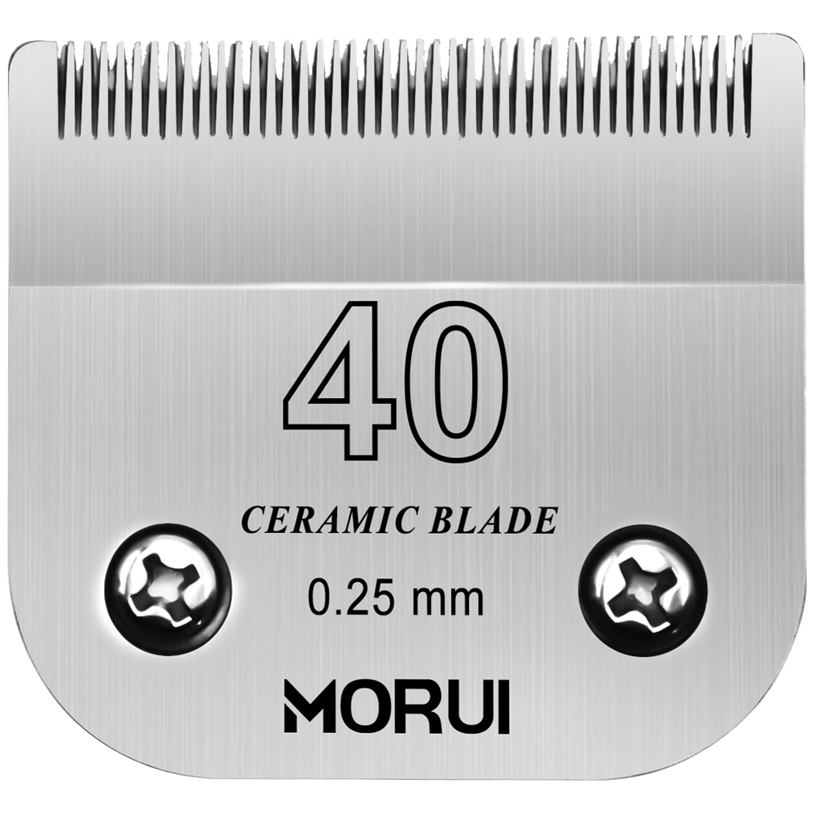 Morui 40 Cut Length 1/100''(0.25Mm) Detachable Ceramic Pet Dog Clipper Blades Compatible With Most Andis,Oster A5 Wahl Km Series