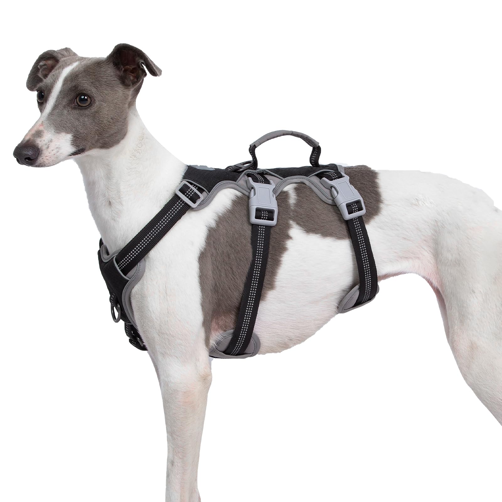 Huntboo Escape Proof Dog Harness, Reflective & Adjustable, Large, Black, Oxford & Polyester, Model HD-03-BLACK-L-NEW