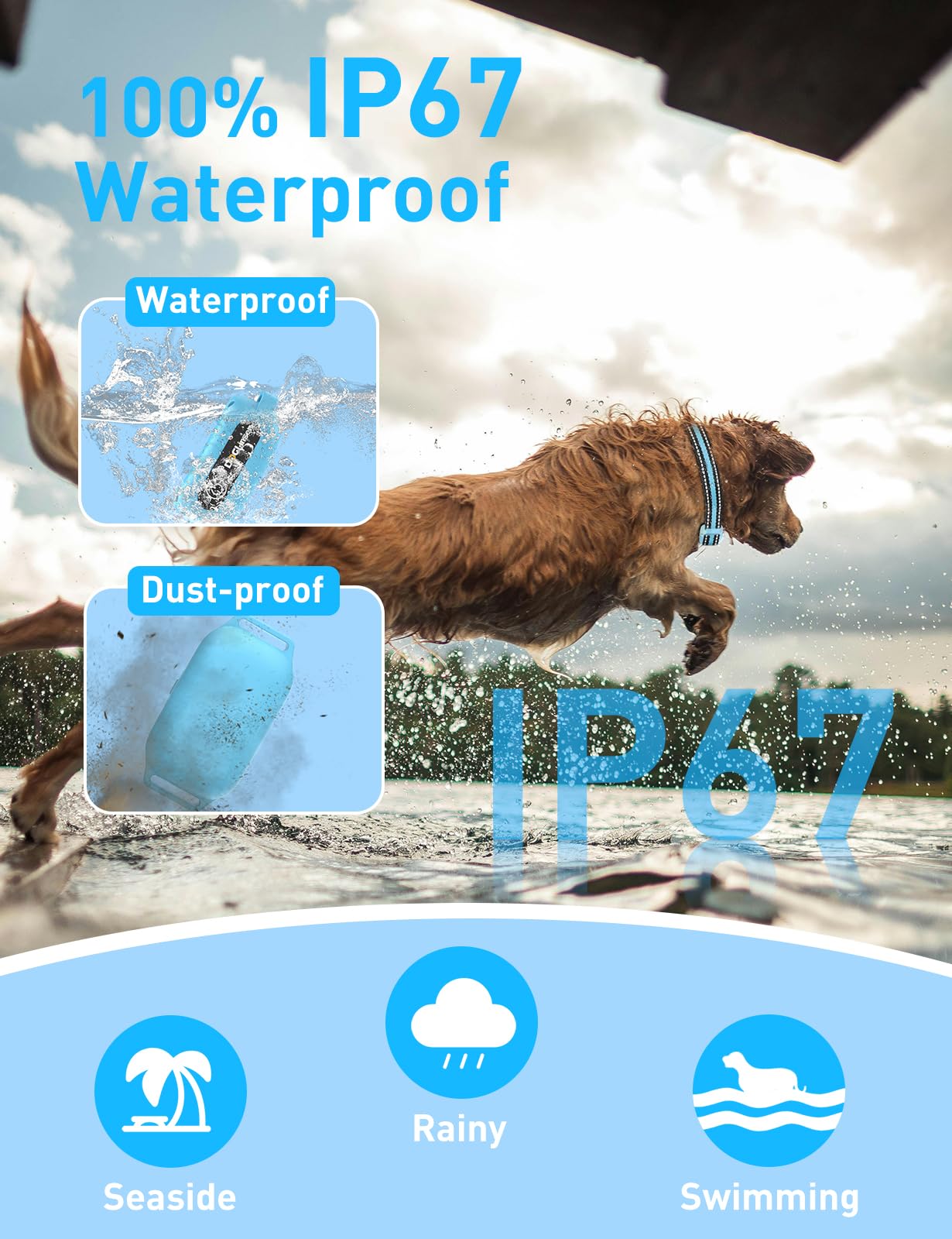 Doglinsen No Shock Dog Training Collar, Vibrating Dog Collar With Remote 2800Ft, Vibration Collar For Puppy Small Medium Large D