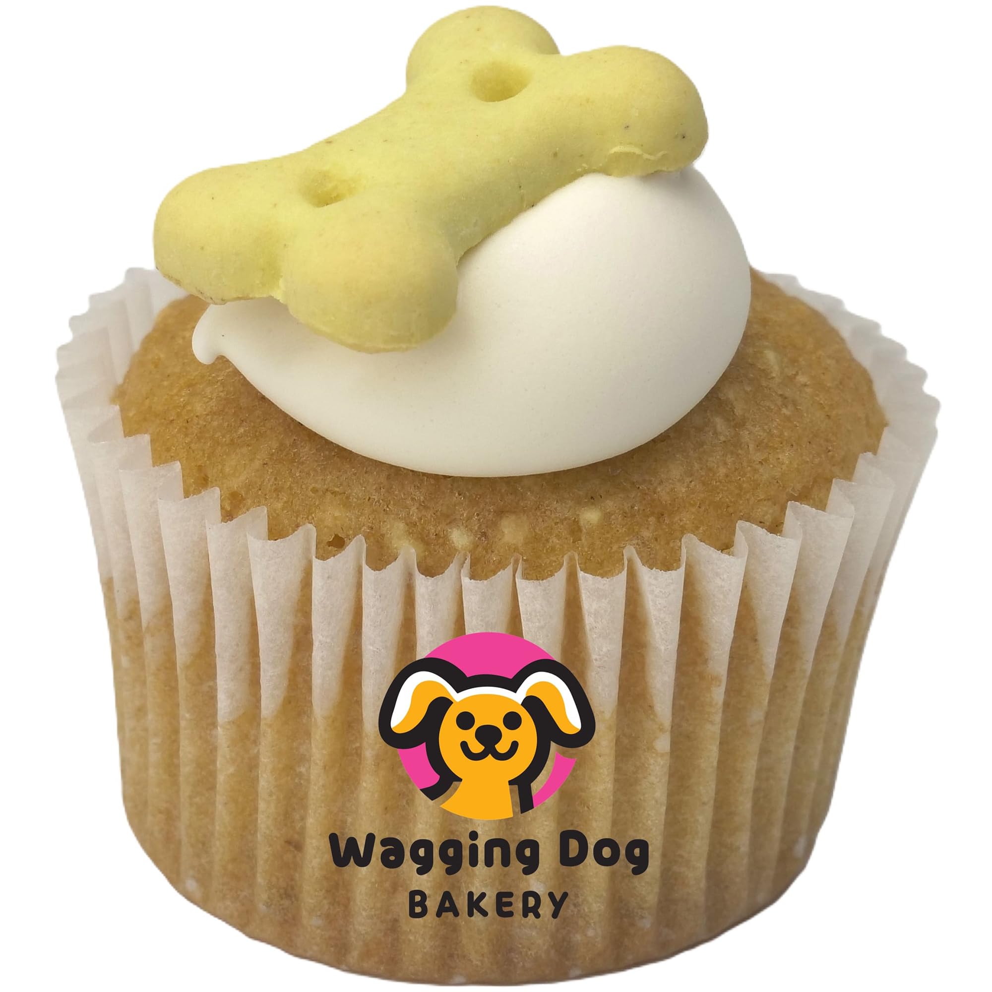 Wagging Dog Bakery: Puppin Mini Cupcake Dog Treat - 70 Bulk Pack Crunchy Biscuits, Quality Baked Goods for Your Furry Friends, P