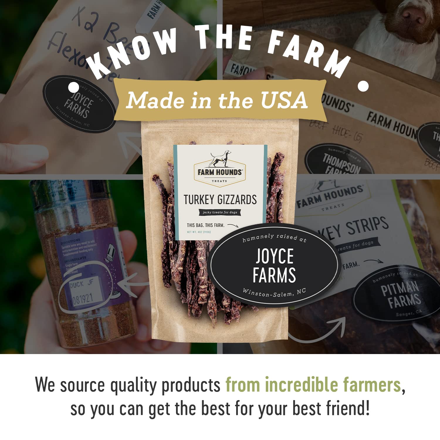 Farm Hounds - Turkey Gizzards - Premium Natural Jerky for Dogs - 100% Humanely Raised Turkey - Break-to-Size - Great for Trainin
